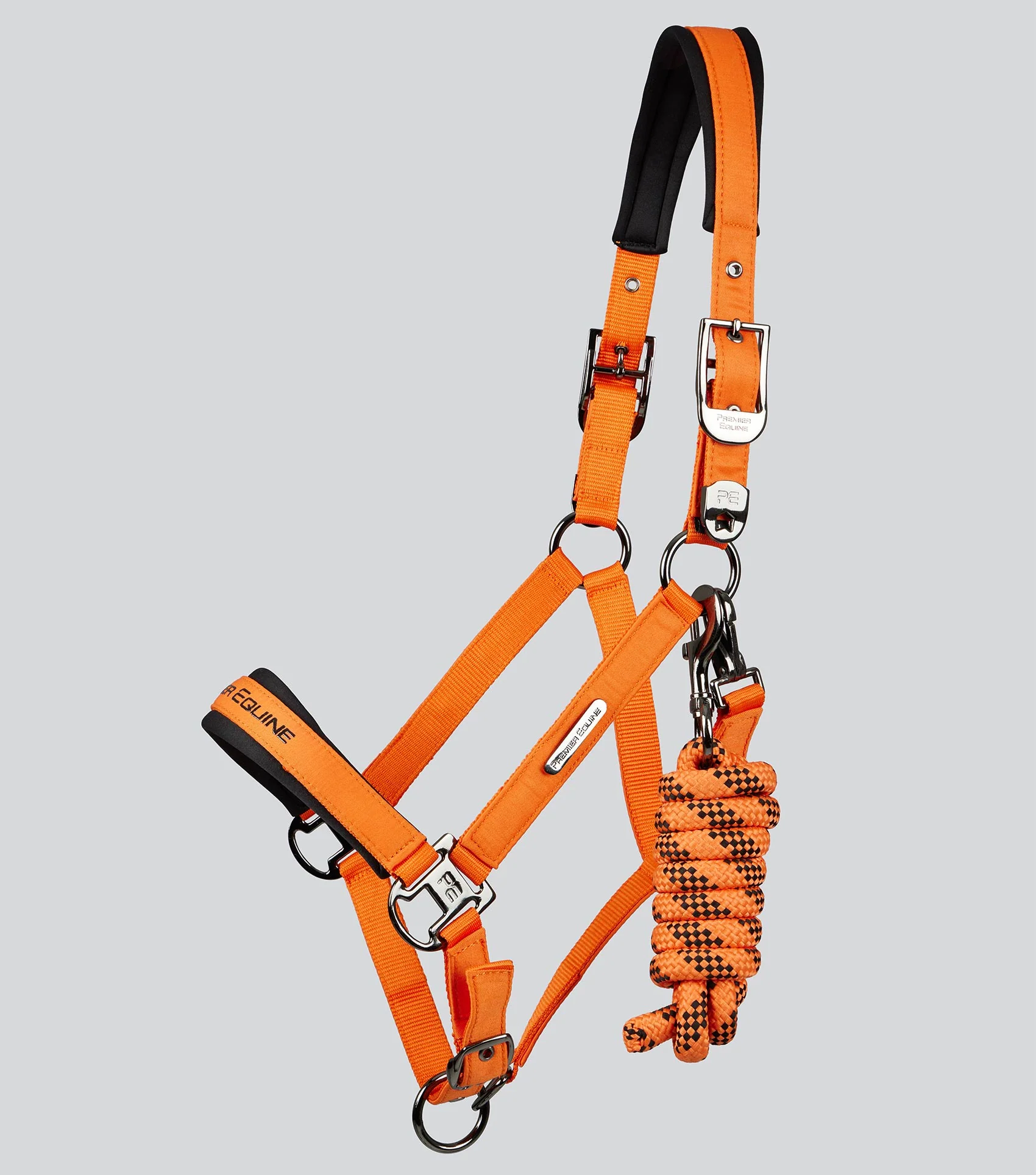 Duco Padded Head Collar with Lead Rope Orange - Image 2