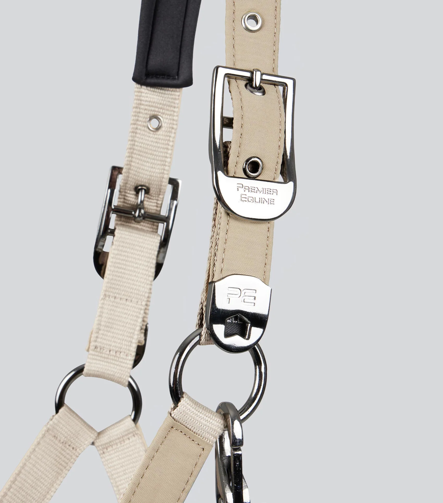 Duco Padded Head Collar with Lead Rope Taupe - Image 3