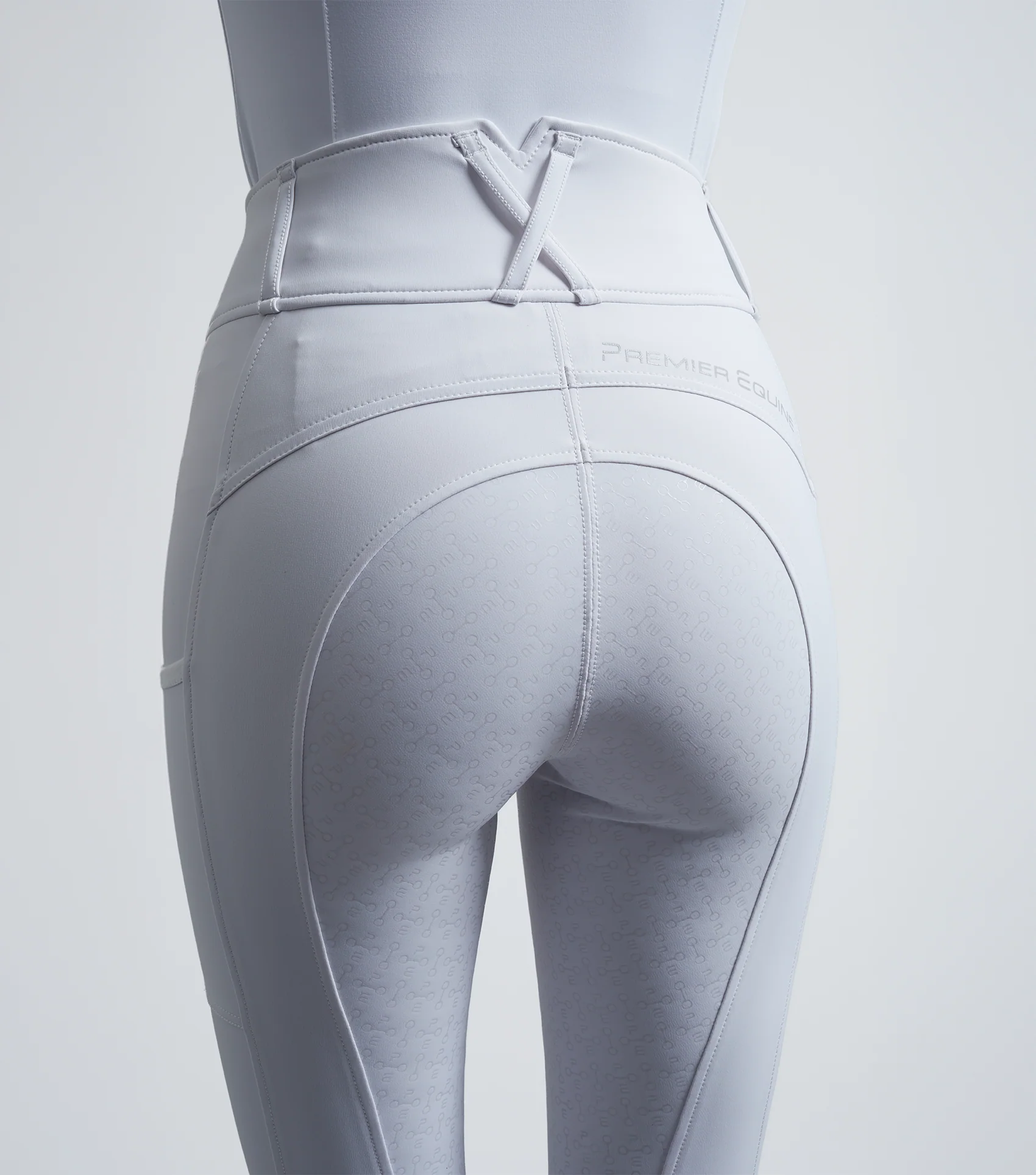 SALE - Electra Ladies Full Seat Gel Riding Tights White - Image 3