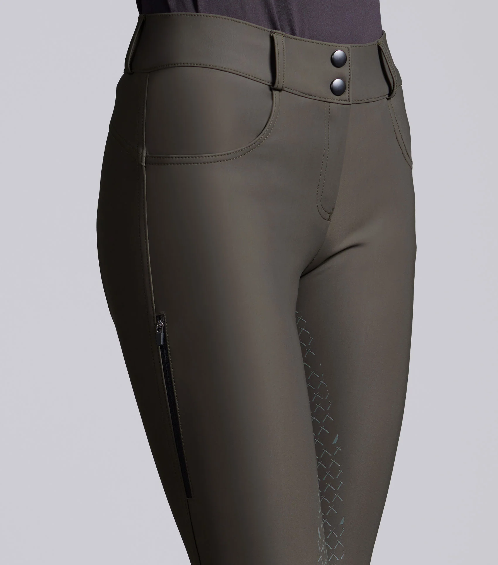 SALE - Elixir Womens Gel Full Seat Riding Breeches Mosswood - Image 3