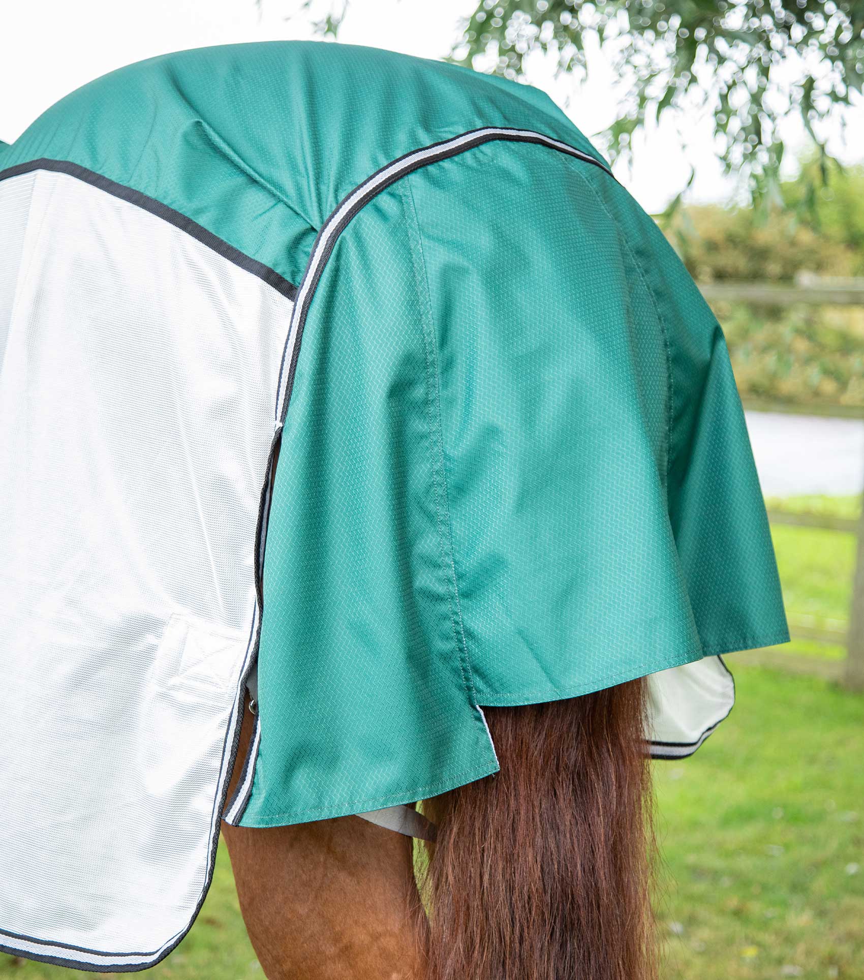 ShowerTex Fly Rug with Surcingles Green - Image 6