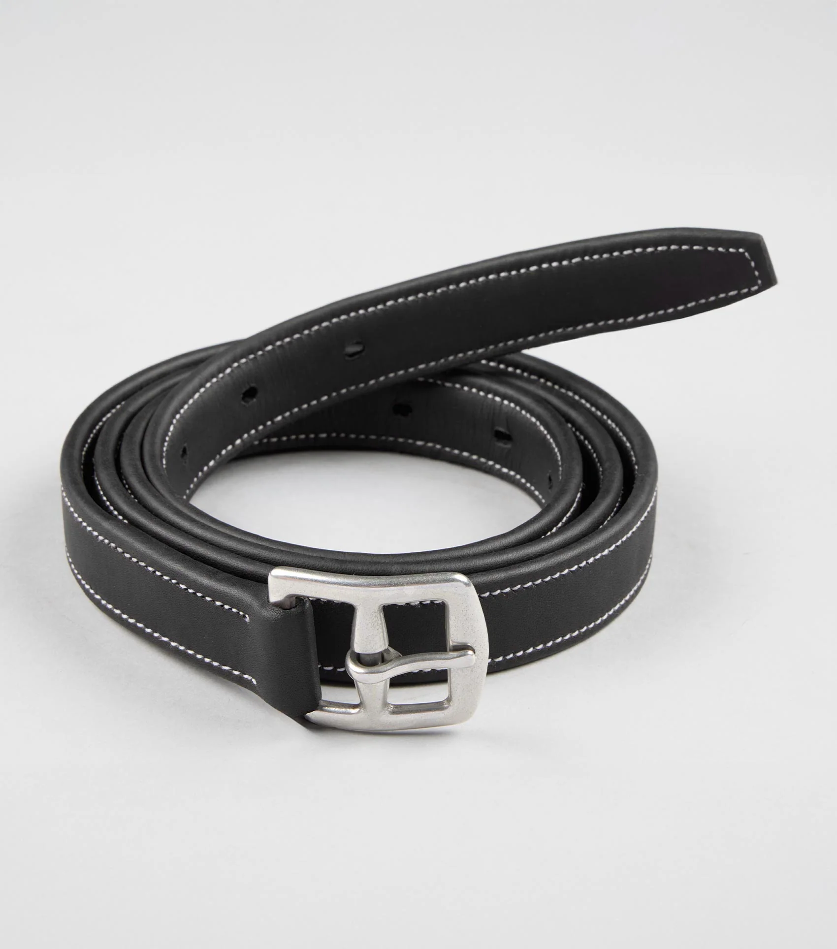 European Aniline Stirrup Leathers Black - Image 3