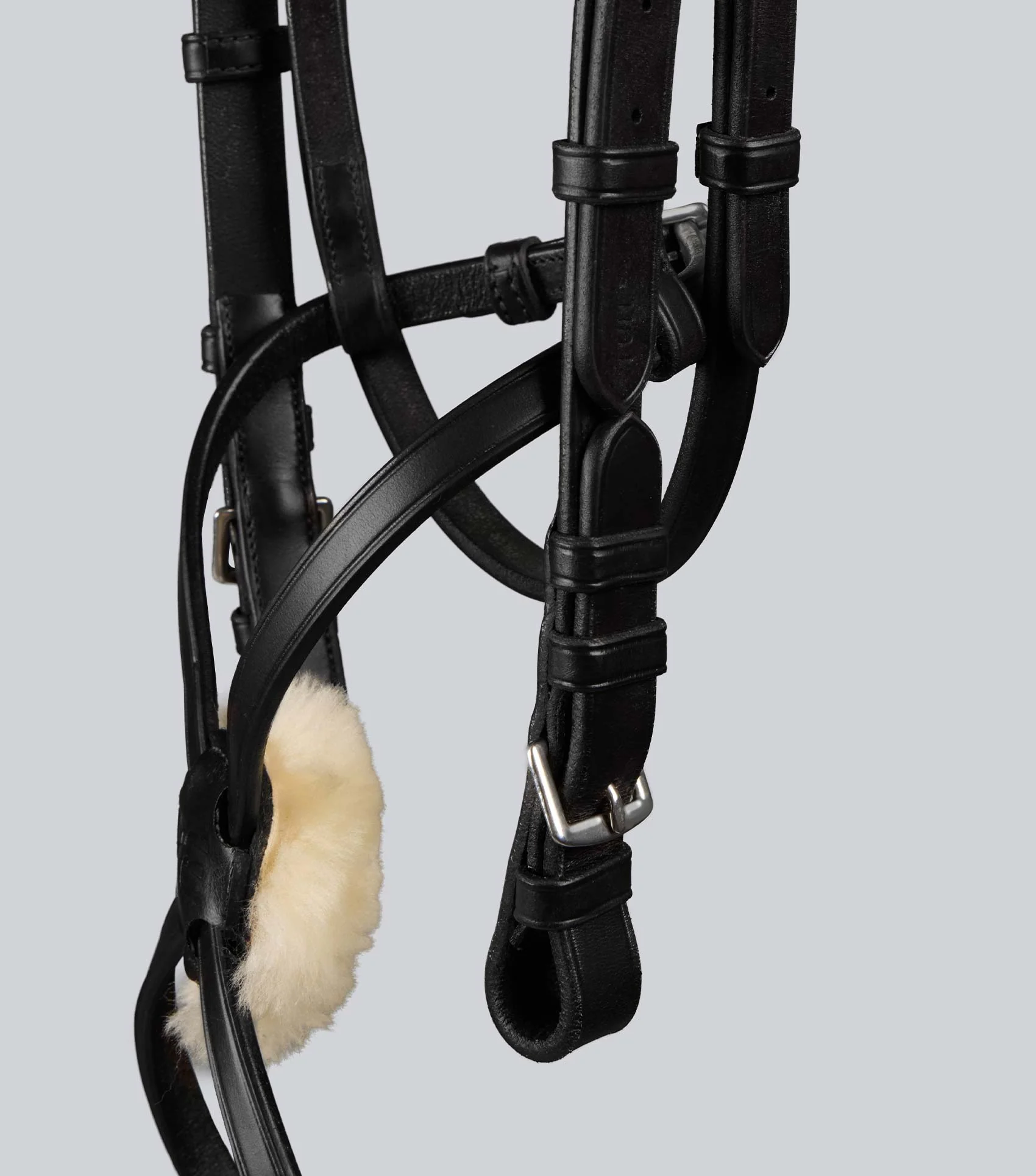 Exercise/Racing Bridle with Grackle Noseband Black - Image 6
