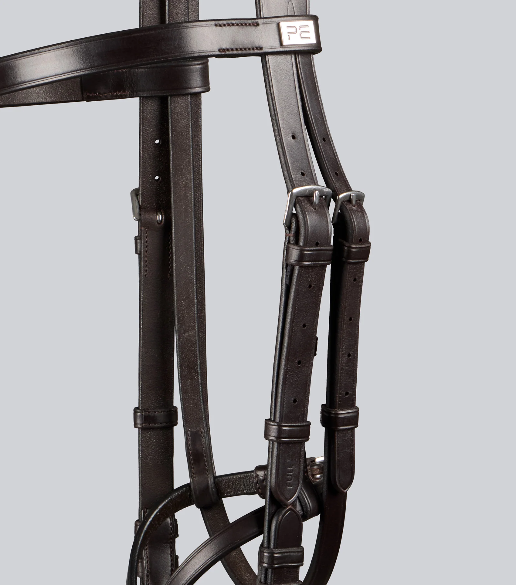 Exercise/Racing Bridle with Grackle Noseband Dark Havana - Image 5