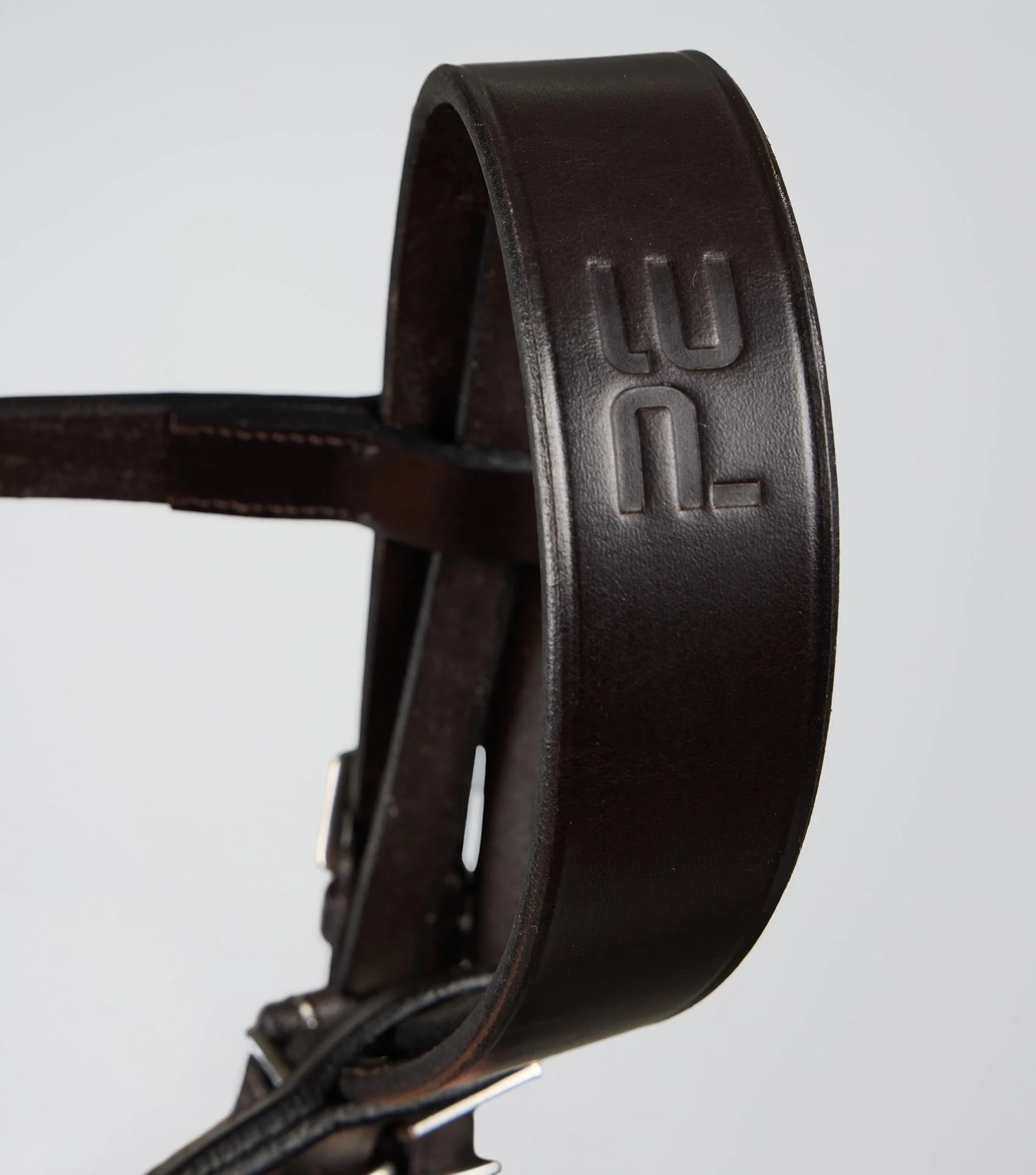 Exercise / Racing Bridle with Plain Caveson Noseband Dark Havana - Image 2