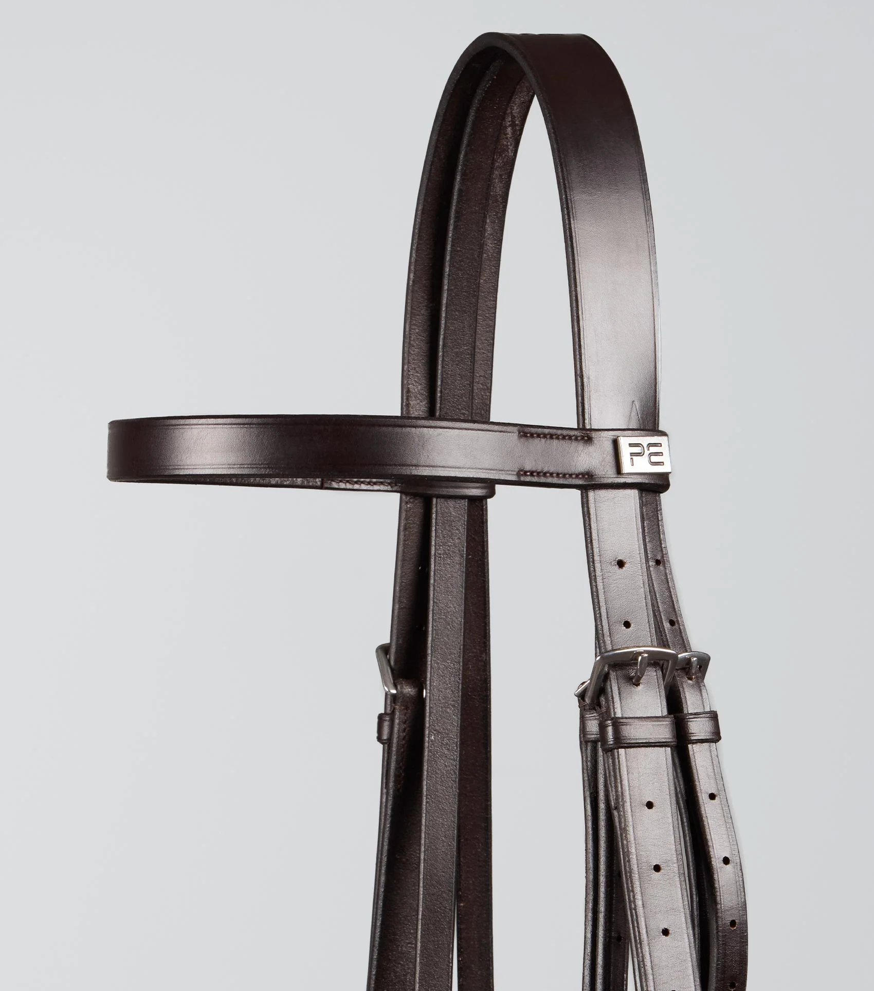 Exercise / Racing Bridle with Plain Caveson Noseband Dark Havana - Image 3