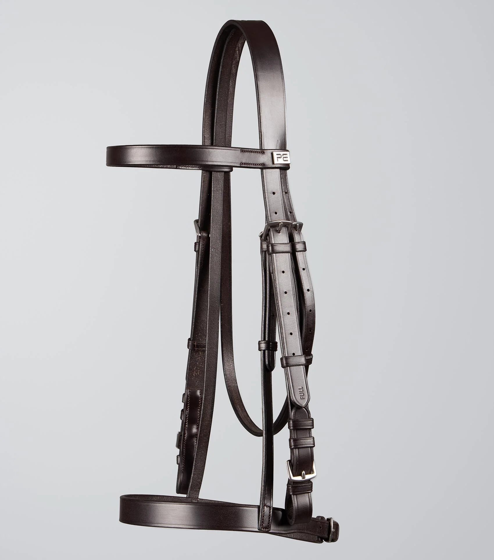 Exercise / Racing Bridle with Plain Caveson Noseband Dark Havana - Image 6