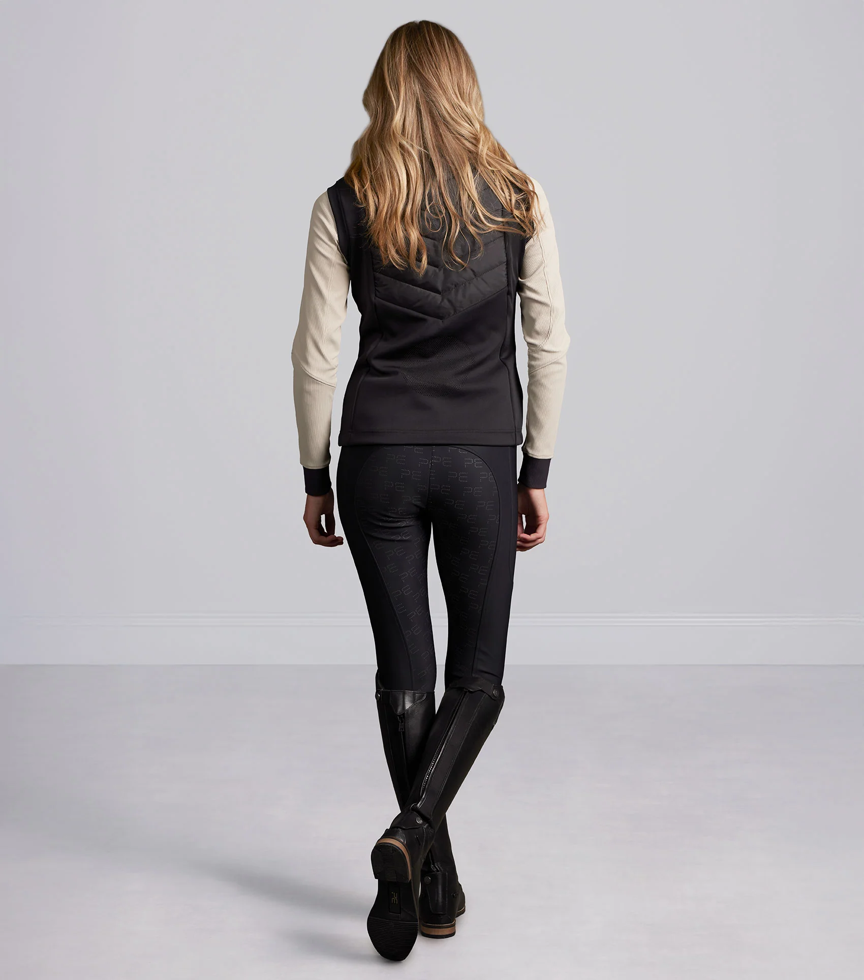 Felicio Womens Gel Full Seat Riding Breeches Black - Image 5
