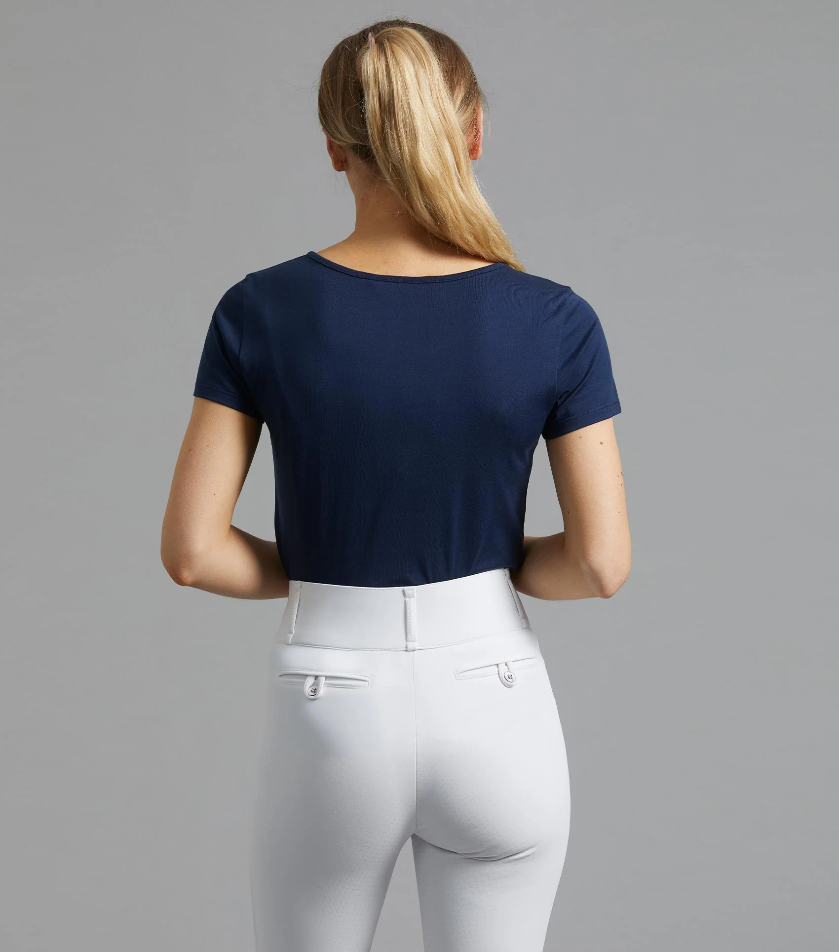 SALE - Fiero Ladies Cotton T-Shirt Navy - Image 3
