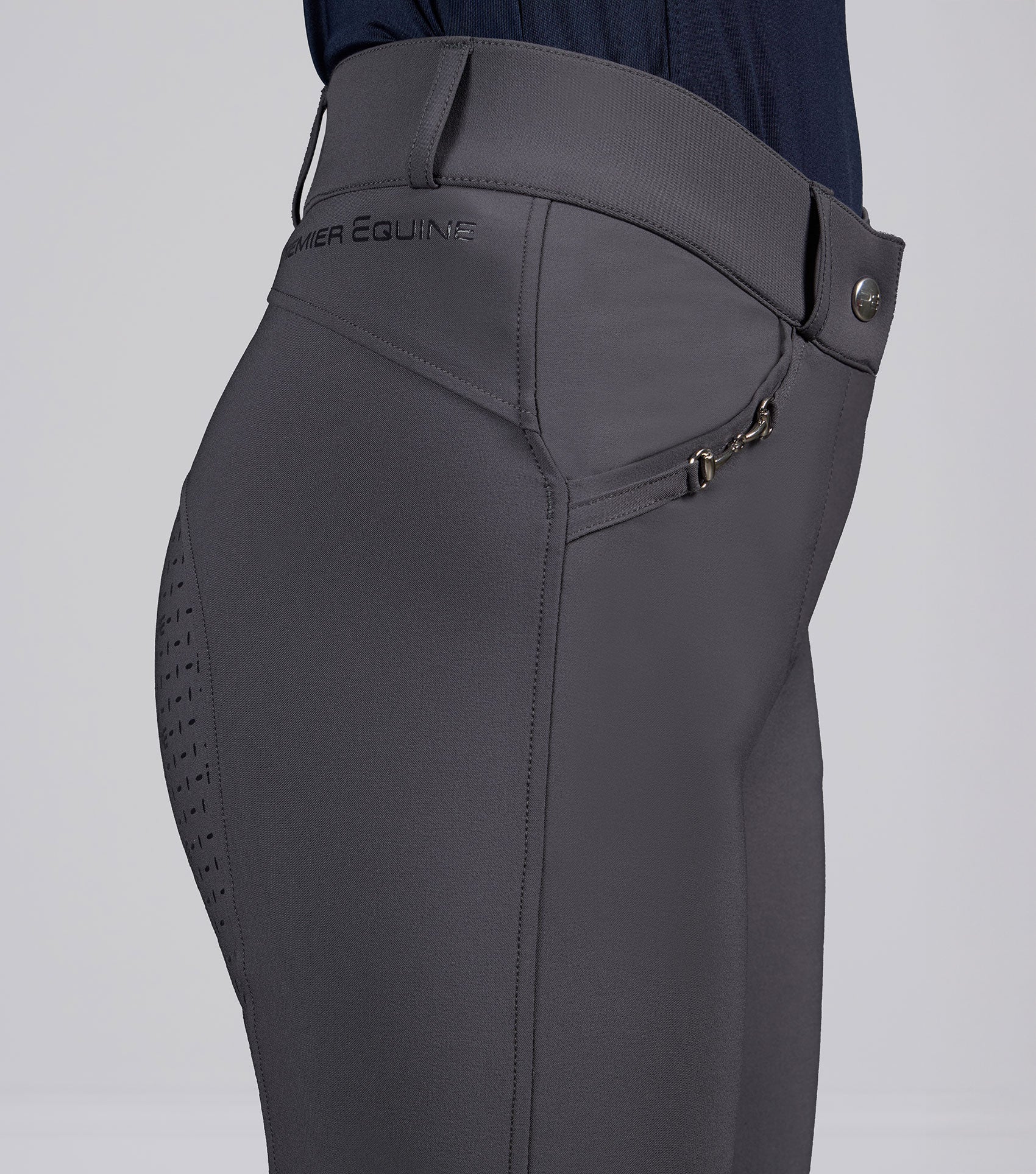 Filetto Womens Gel Full Seat Riding Breeches Anthracite - Image 3