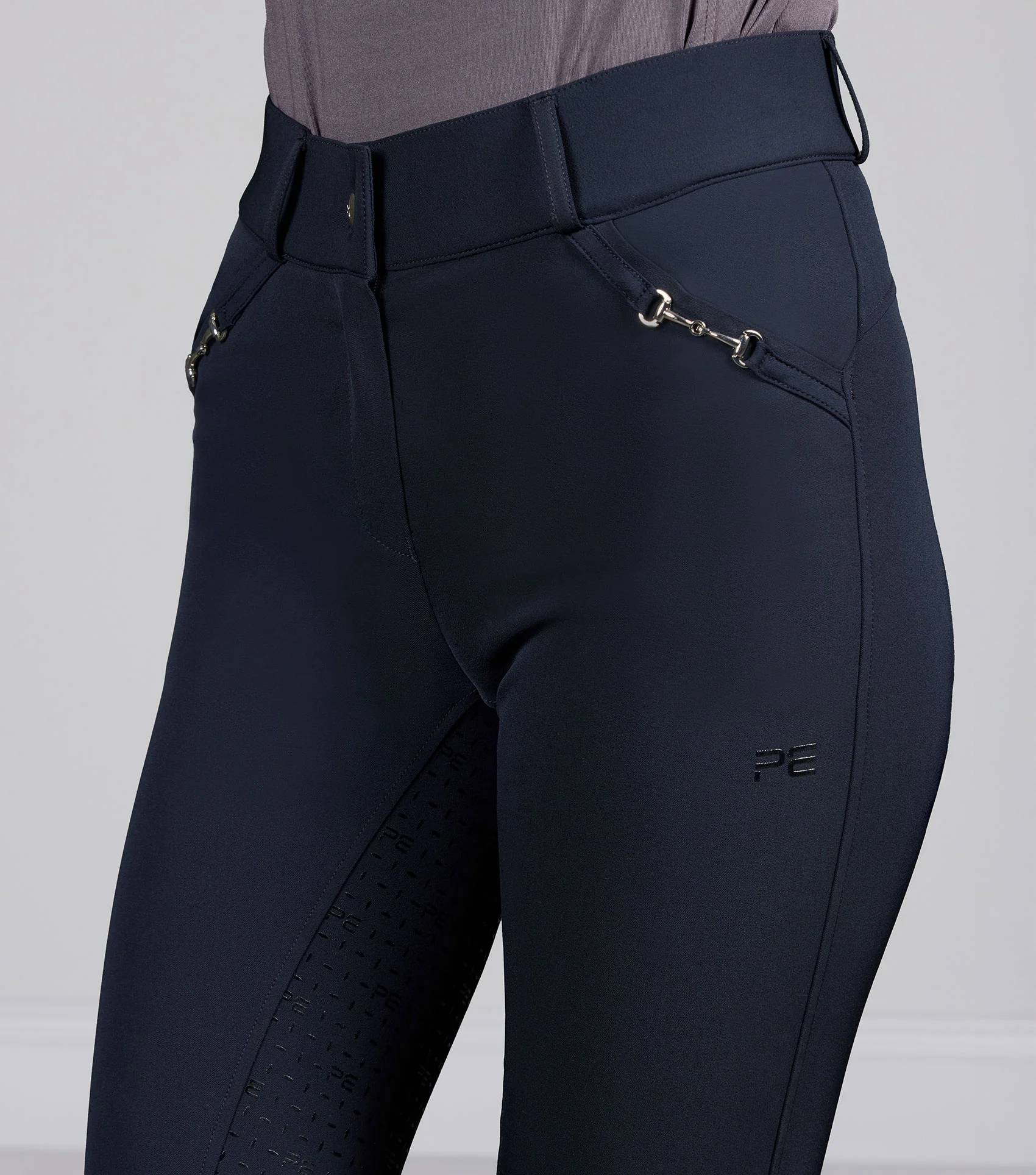 Filetto Womens Gel Full Seat Riding Breeches Navy - Image 3