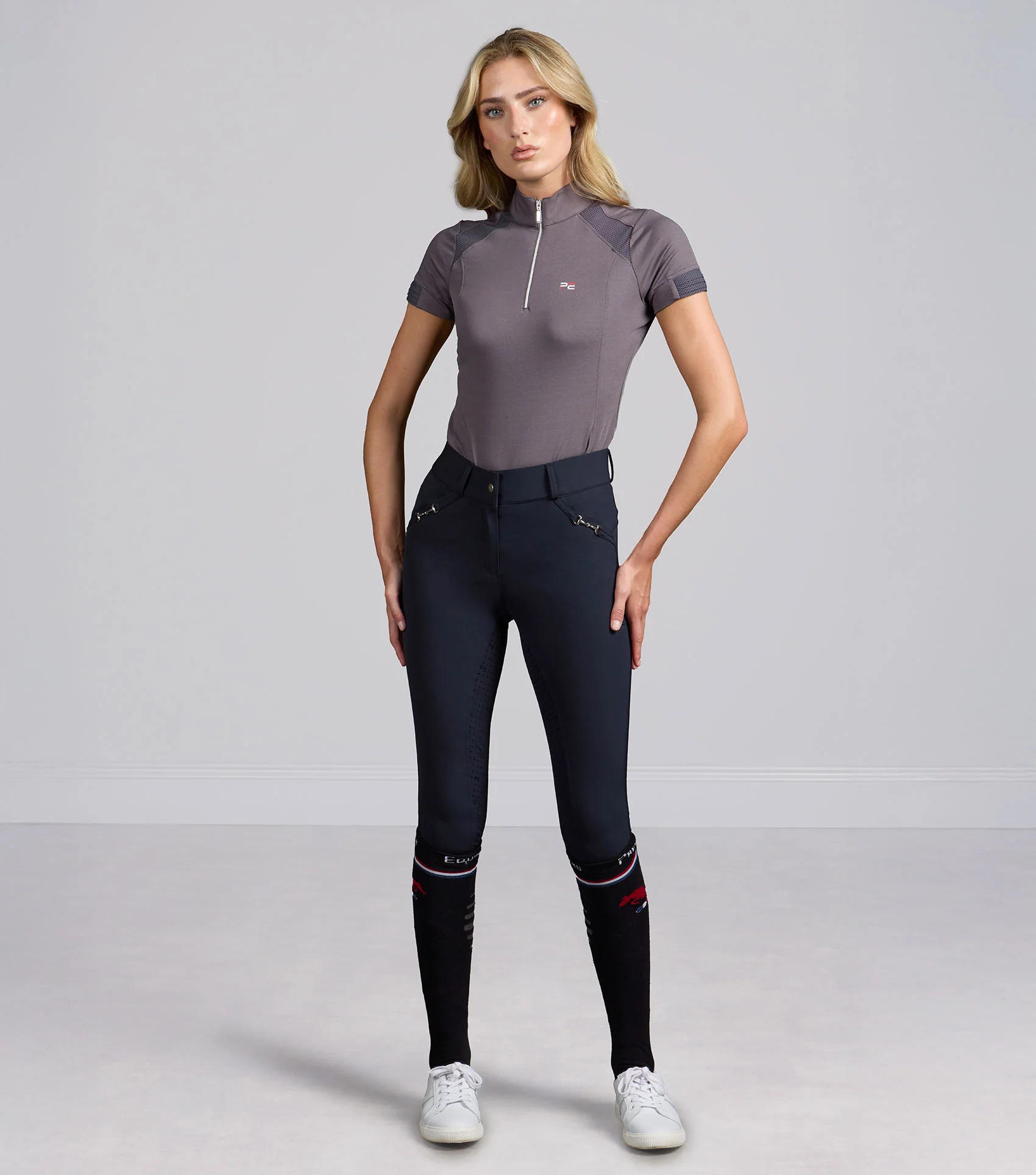 Filetto Womens Gel Full Seat Riding Breeches Navy - Image 6