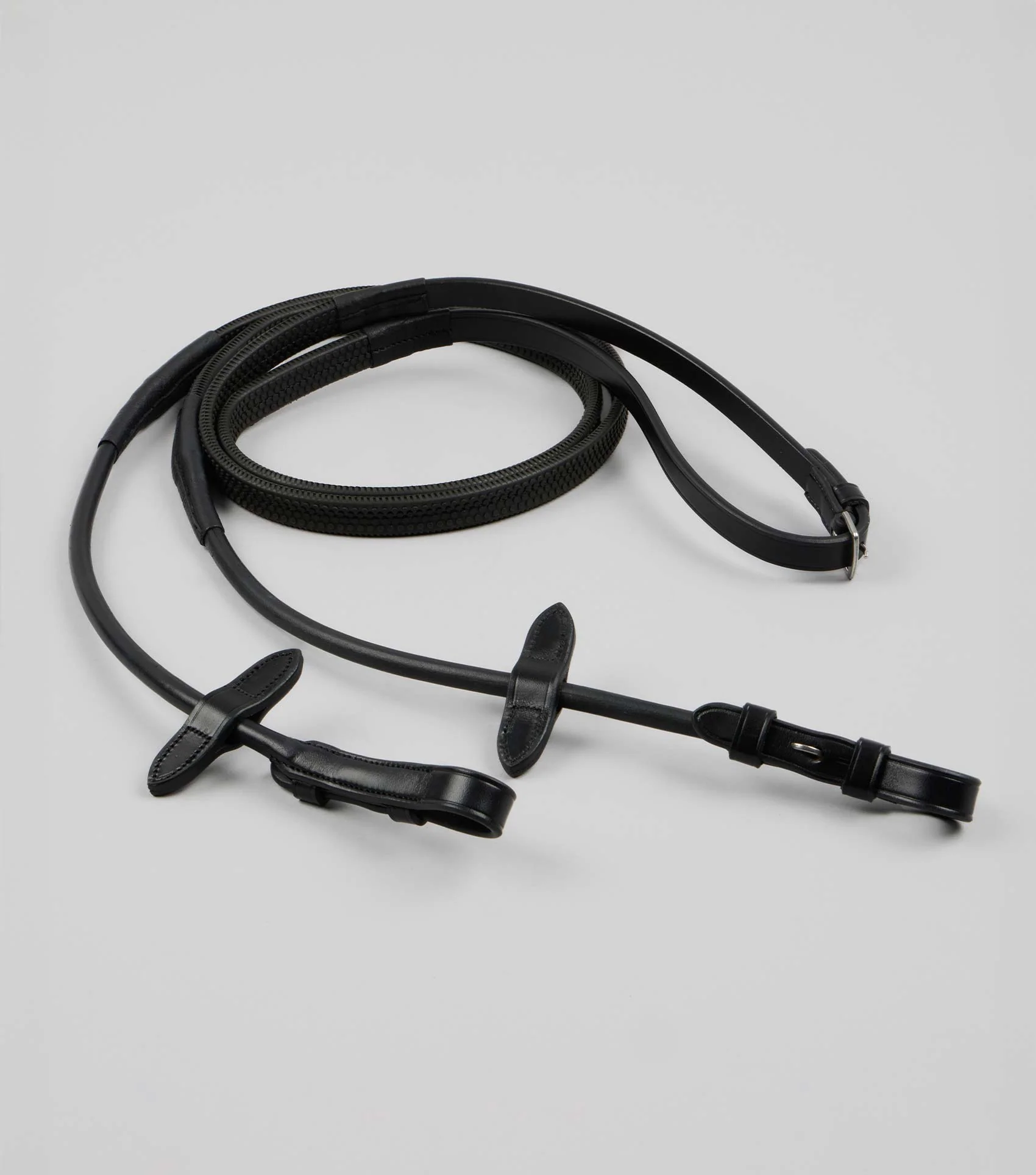 Finetti Rolled Leather Reins Black - Image 3