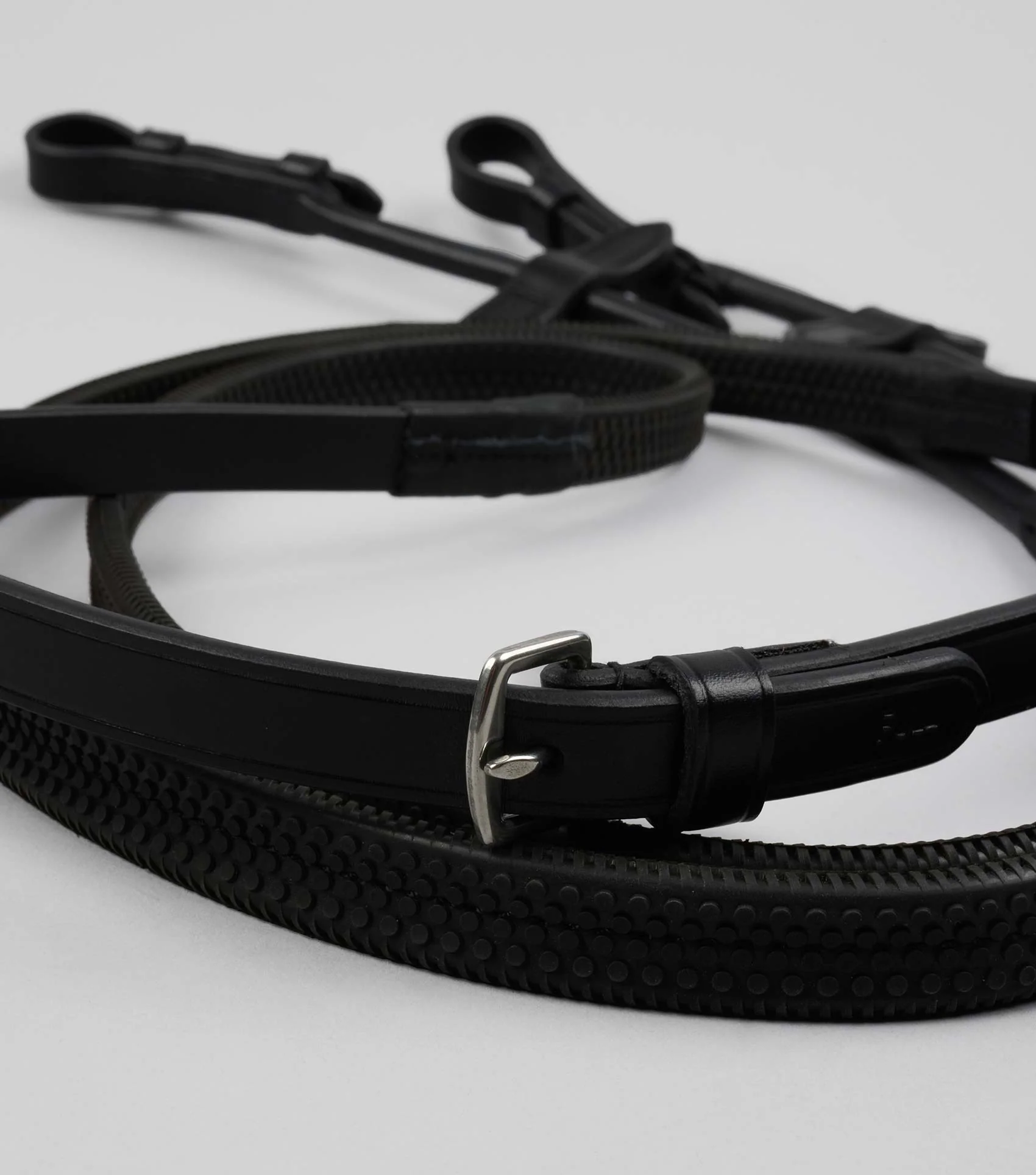 Finetti Rolled Leather Reins Black - Image 4
