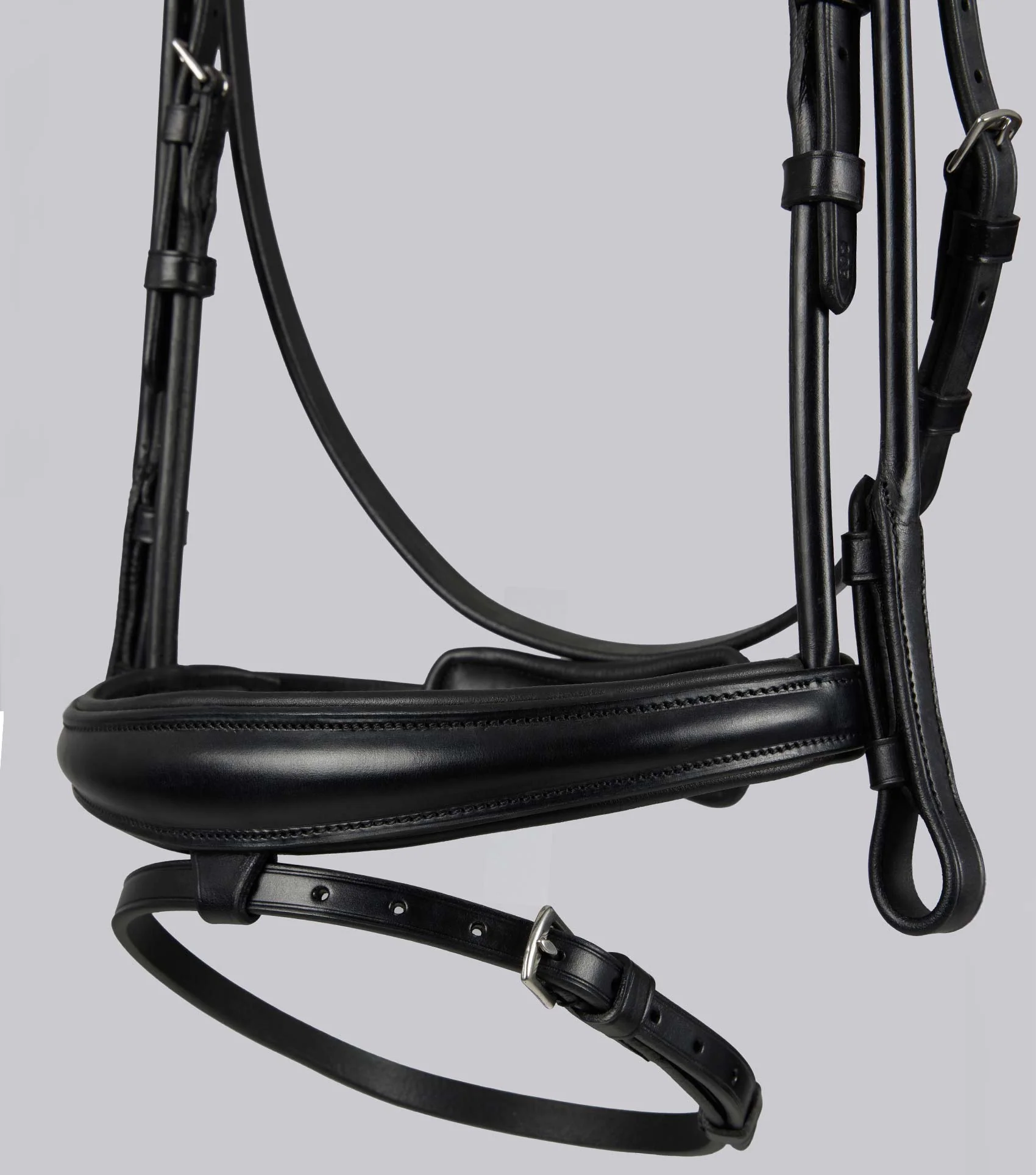 Finetti Rolled Leather Snaffle Bridle Black - Image 4
