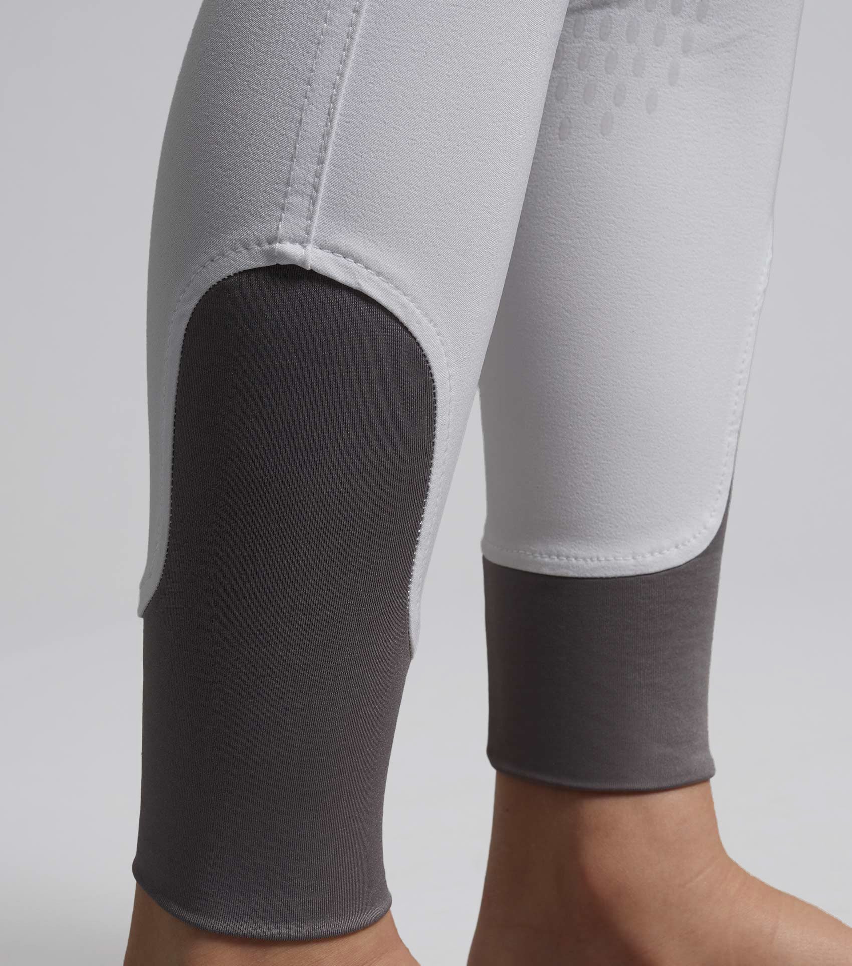 Gando Boys Gel Knee Competition Riding Breeches White - Image 6