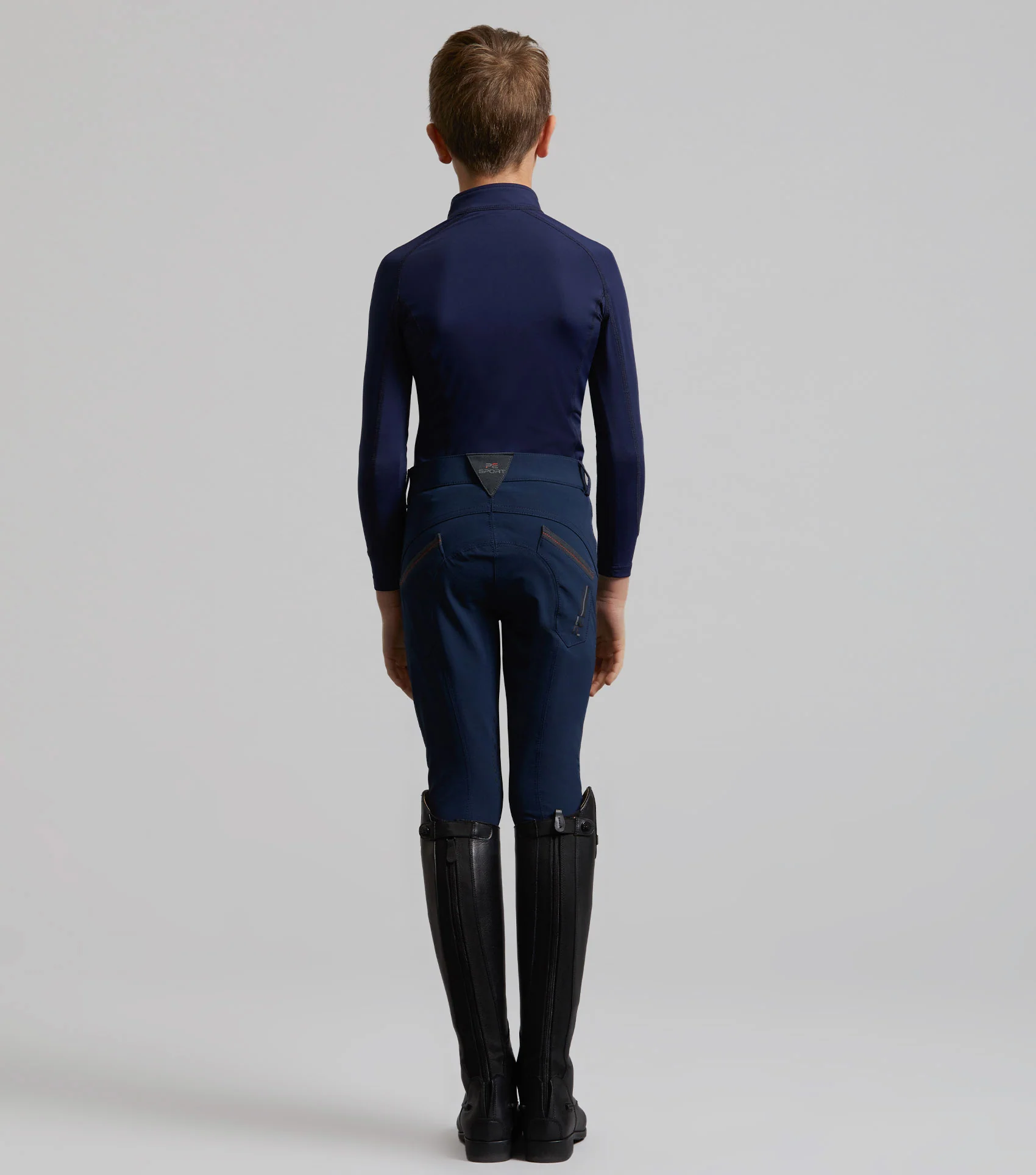 Gando Boys Gel Knee Riding Breeches Navy - Image 3