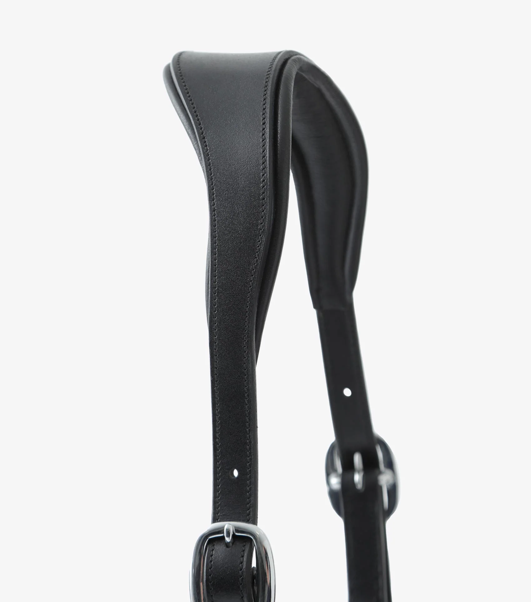 Hennaroso Rolled Anatomic Leather Head Collar Black - Image 4