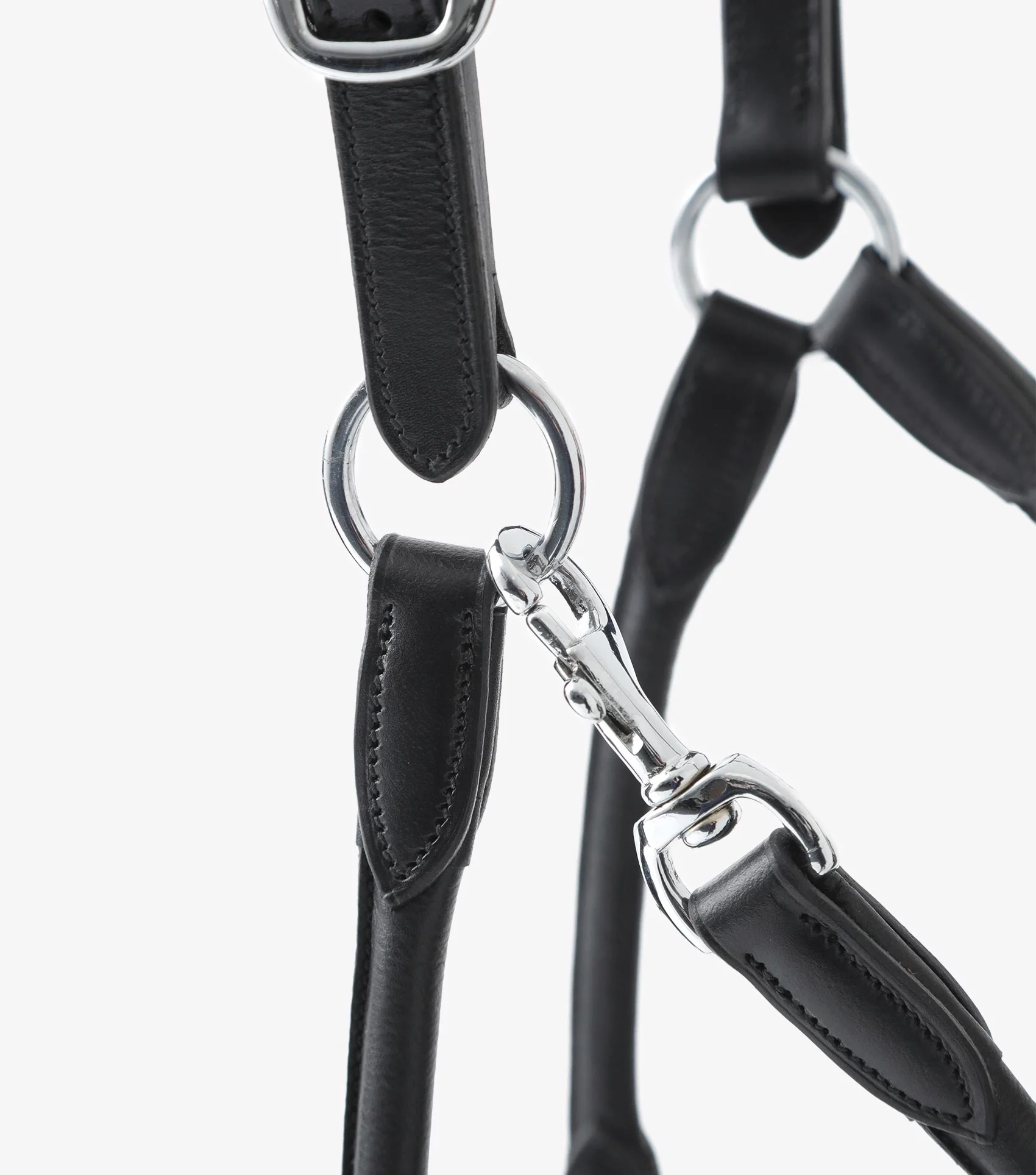 Hennaroso Rolled Anatomic Leather Head Collar Black - Image 5