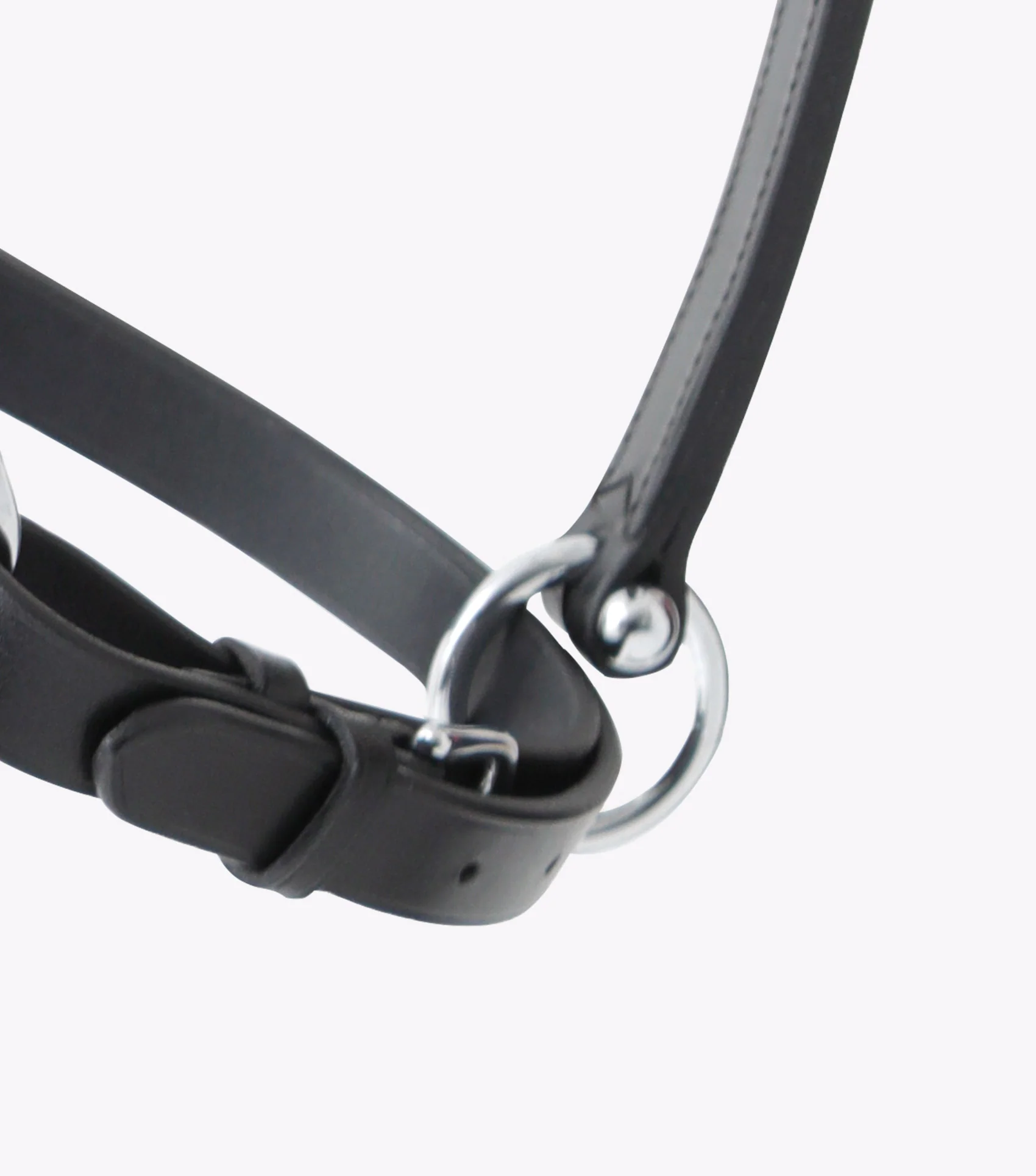 Hennaroso Rolled Anatomic Leather Head Collar Black - Image 6