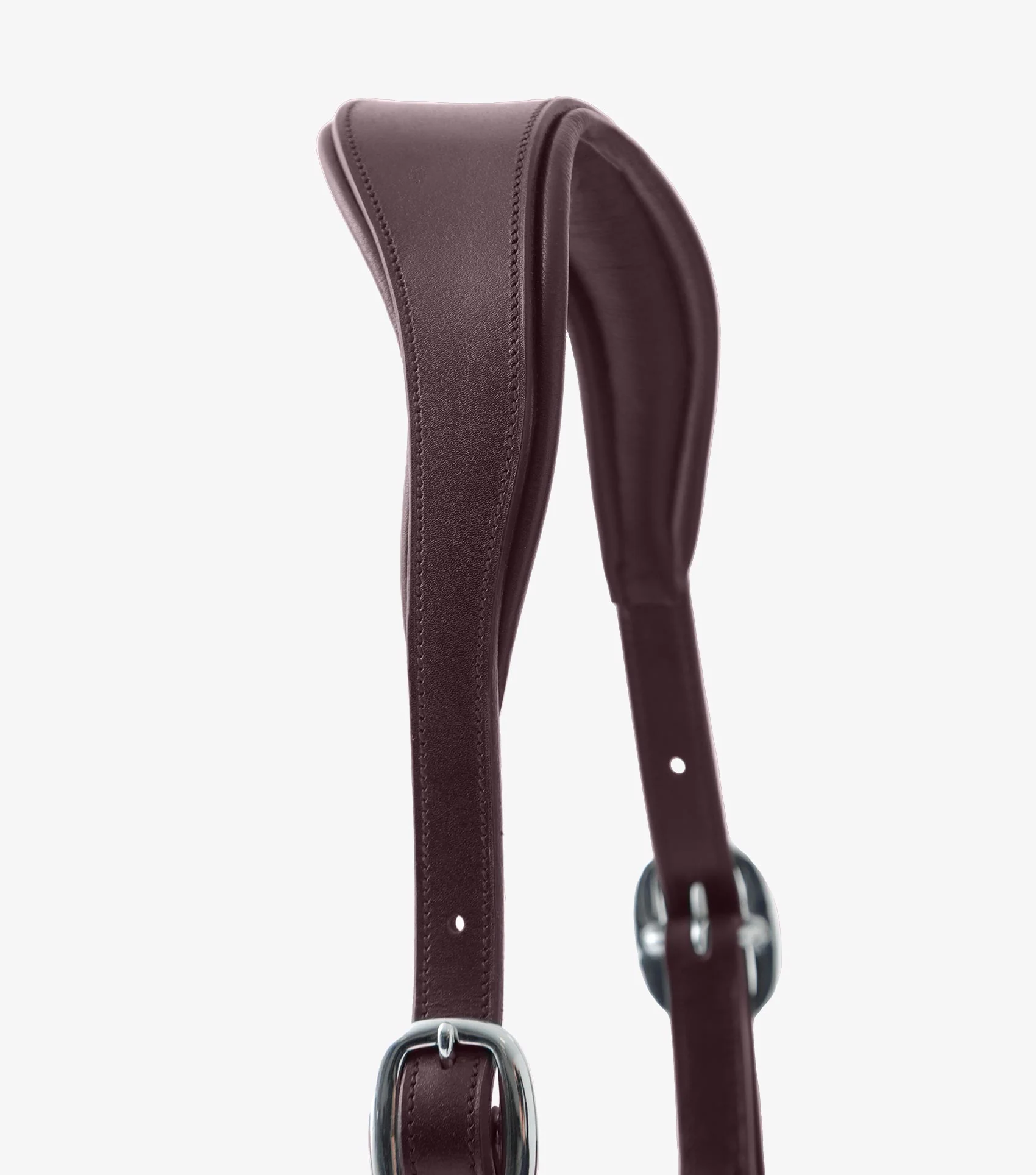Hennaroso Rolled Anatomic Leather Head Collar Brown - Image 3
