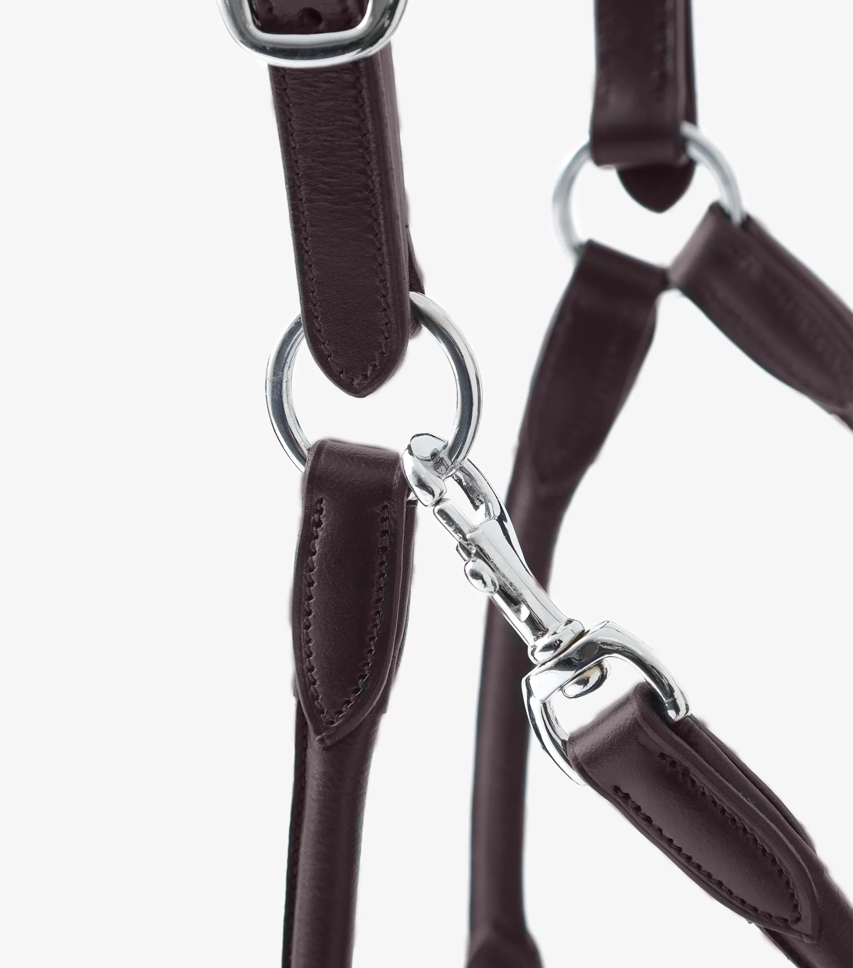 Hennaroso Rolled Anatomic Leather Head Collar Brown - Image 4