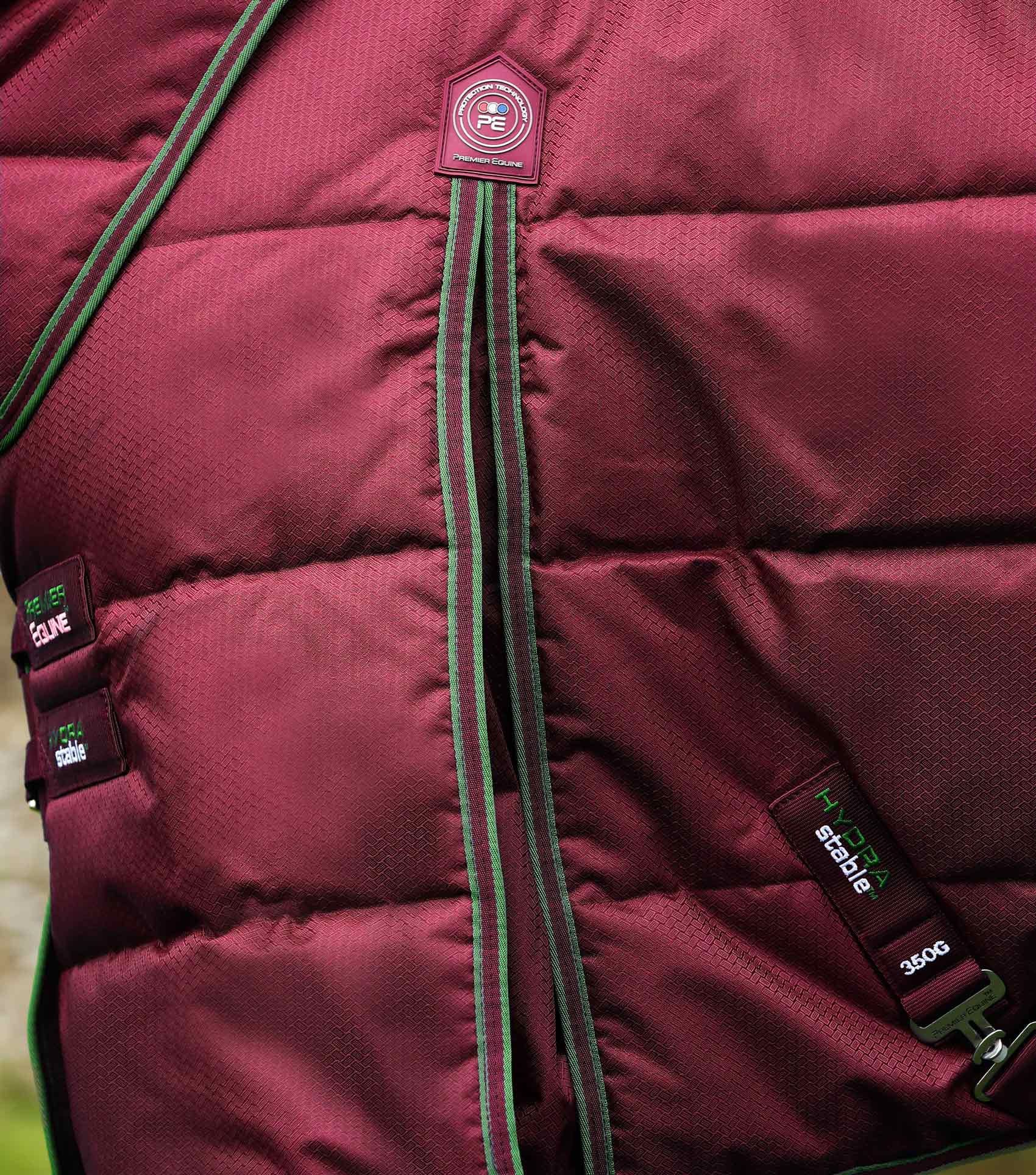 Hydra 350g Stable Rug with Neck Cover Wine - Image 4