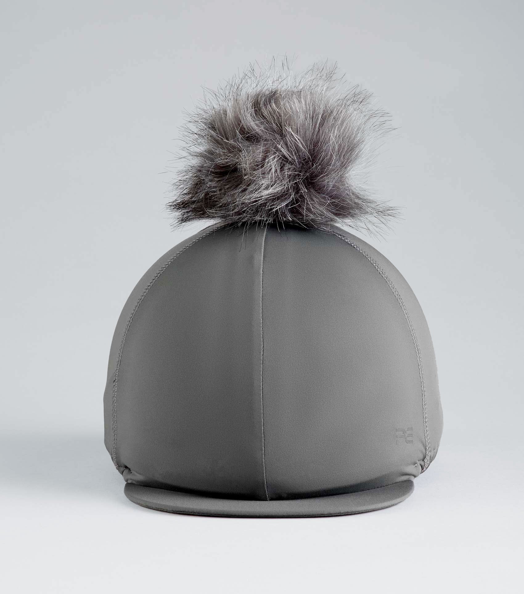 Jersey Hat Silk with Faux Fur Pom Pom Anthracite - Image 4