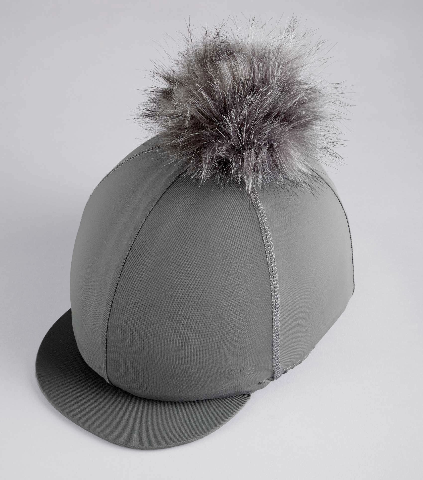 Jersey Hat Silk with Faux Fur Pom Pom Anthracite - Image 5