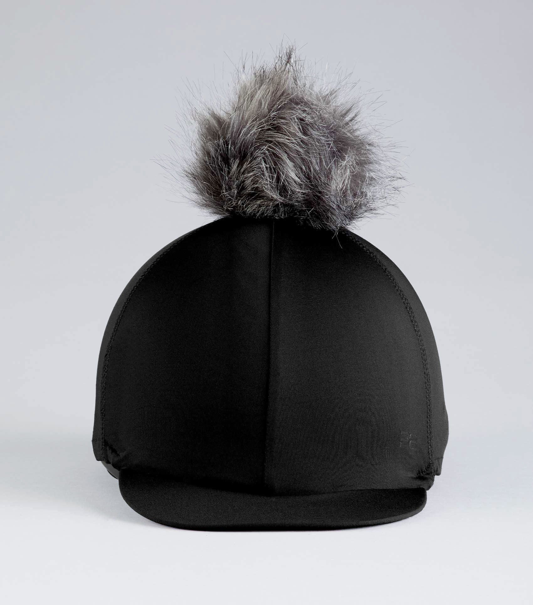 Jersey Hat Silk with Faux Fur Pom Pom Black - Image 4
