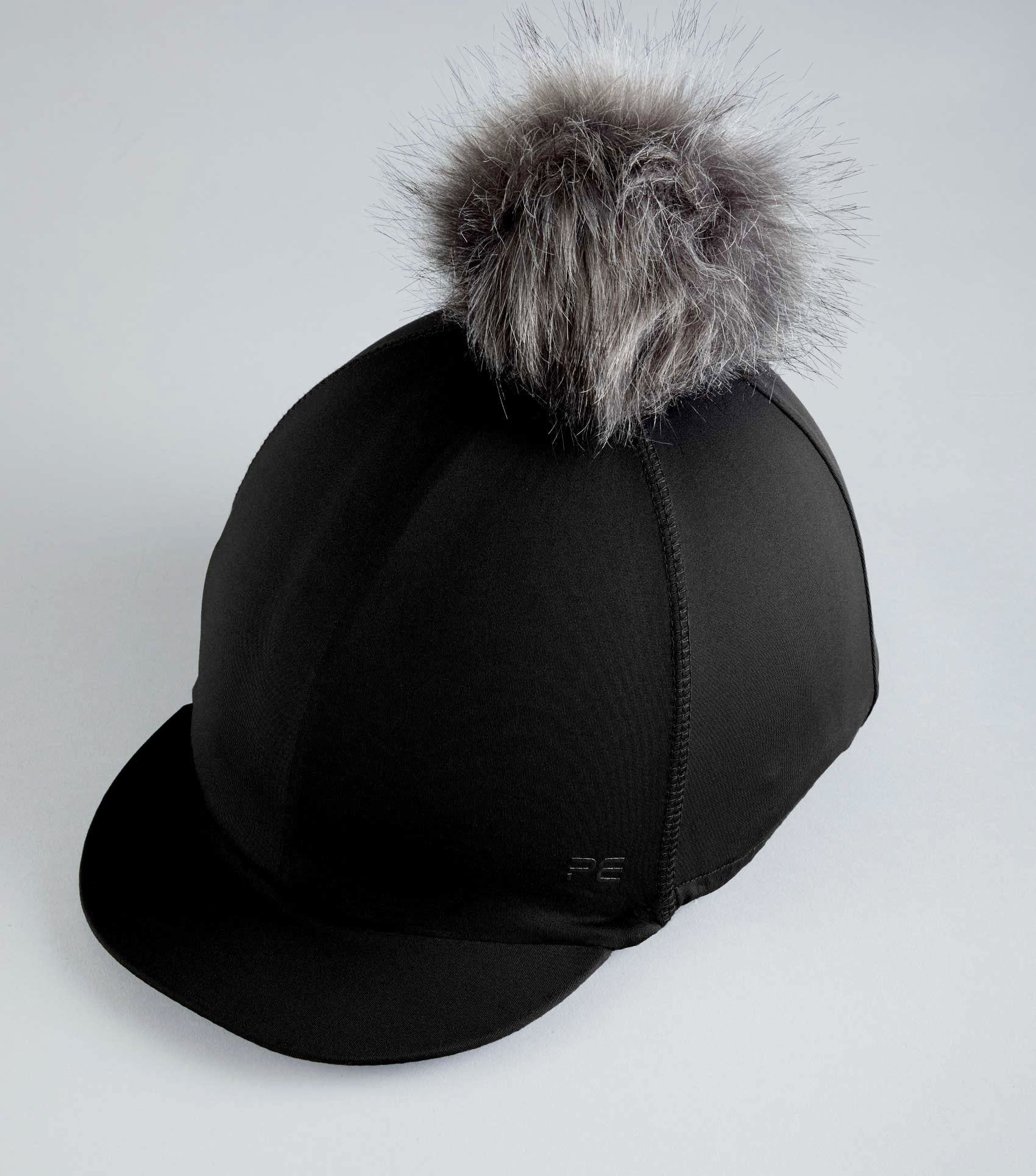 Jersey Hat Silk with Faux Fur Pom Pom Black - Image 5