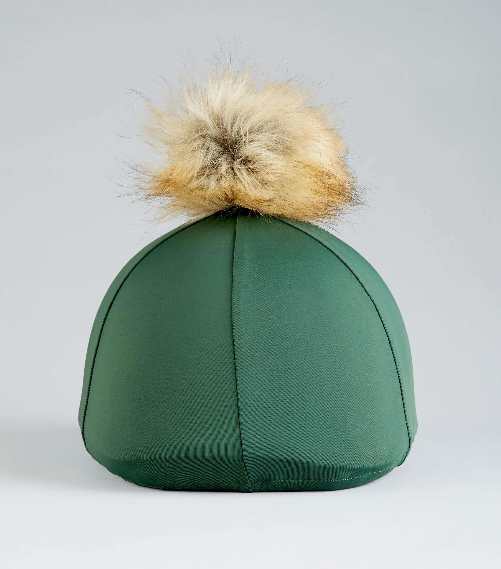 Jersey Hat Silk with Faux Fur Pom Pom Green - Image 6
