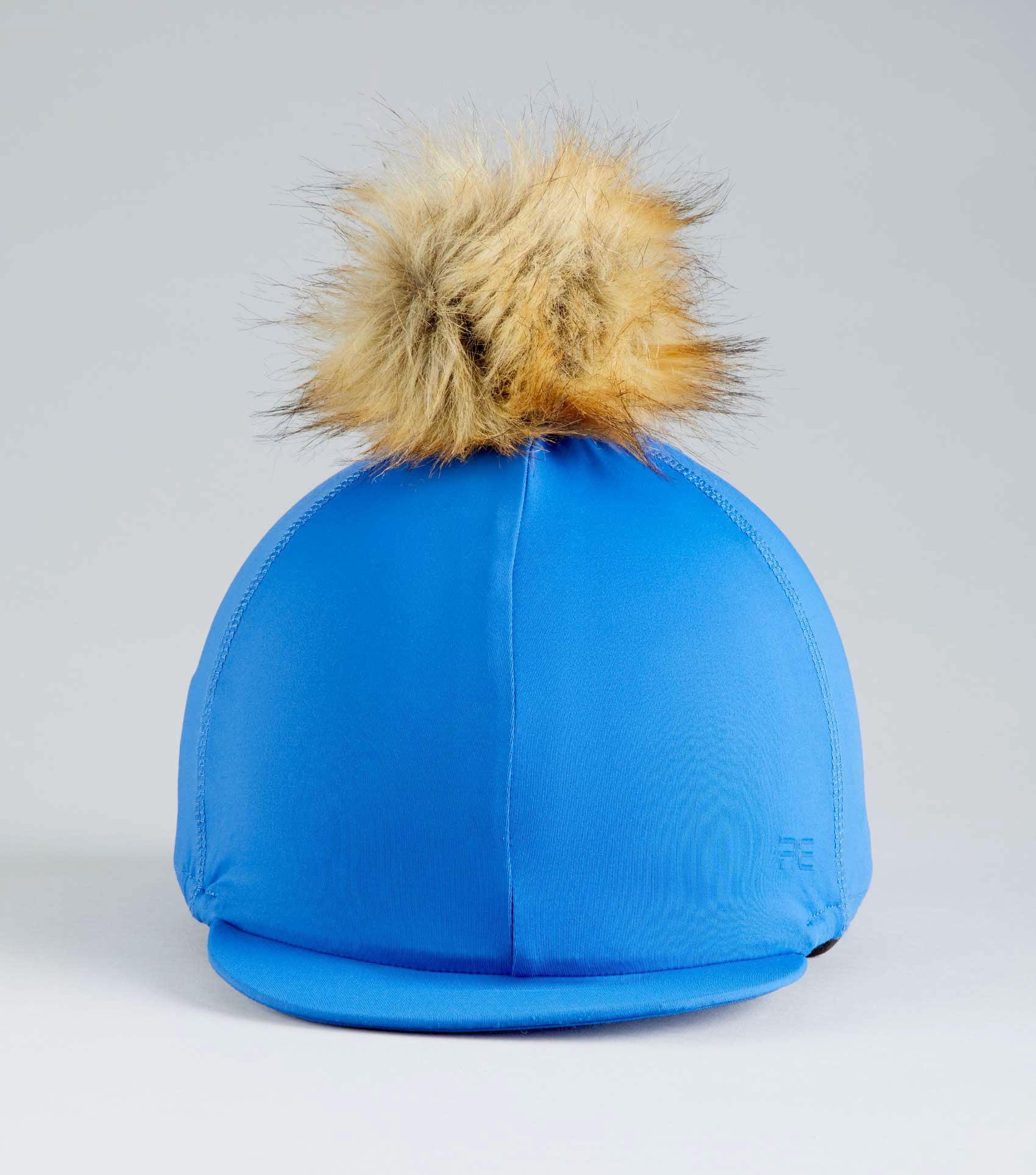 Jersey Hat Silk with Faux Fur Pom Pom Royal Blue - Image 3