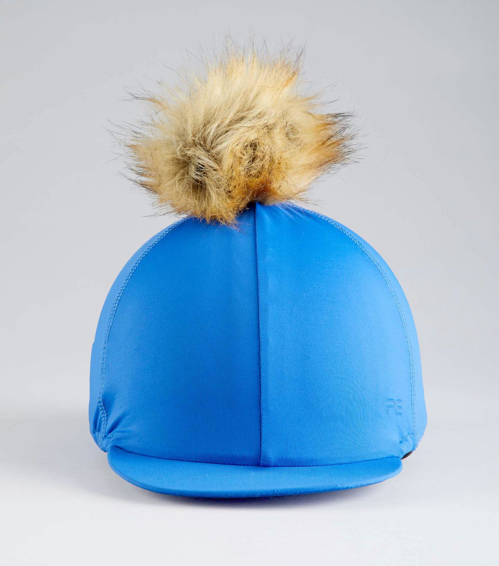 Jersey Hat Silk with Faux Fur Pom Pom Royal Blue - Image 6