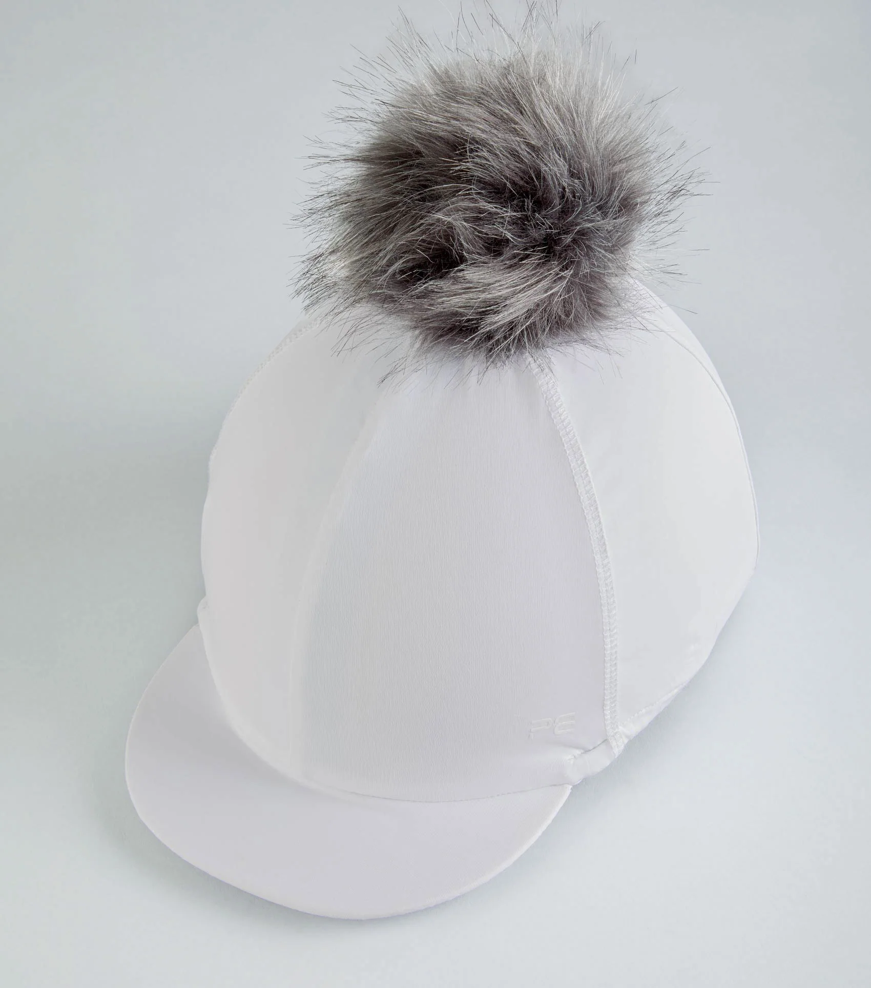 Jersey Hat Silk with Faux Fur Pom Pom White - Image 4