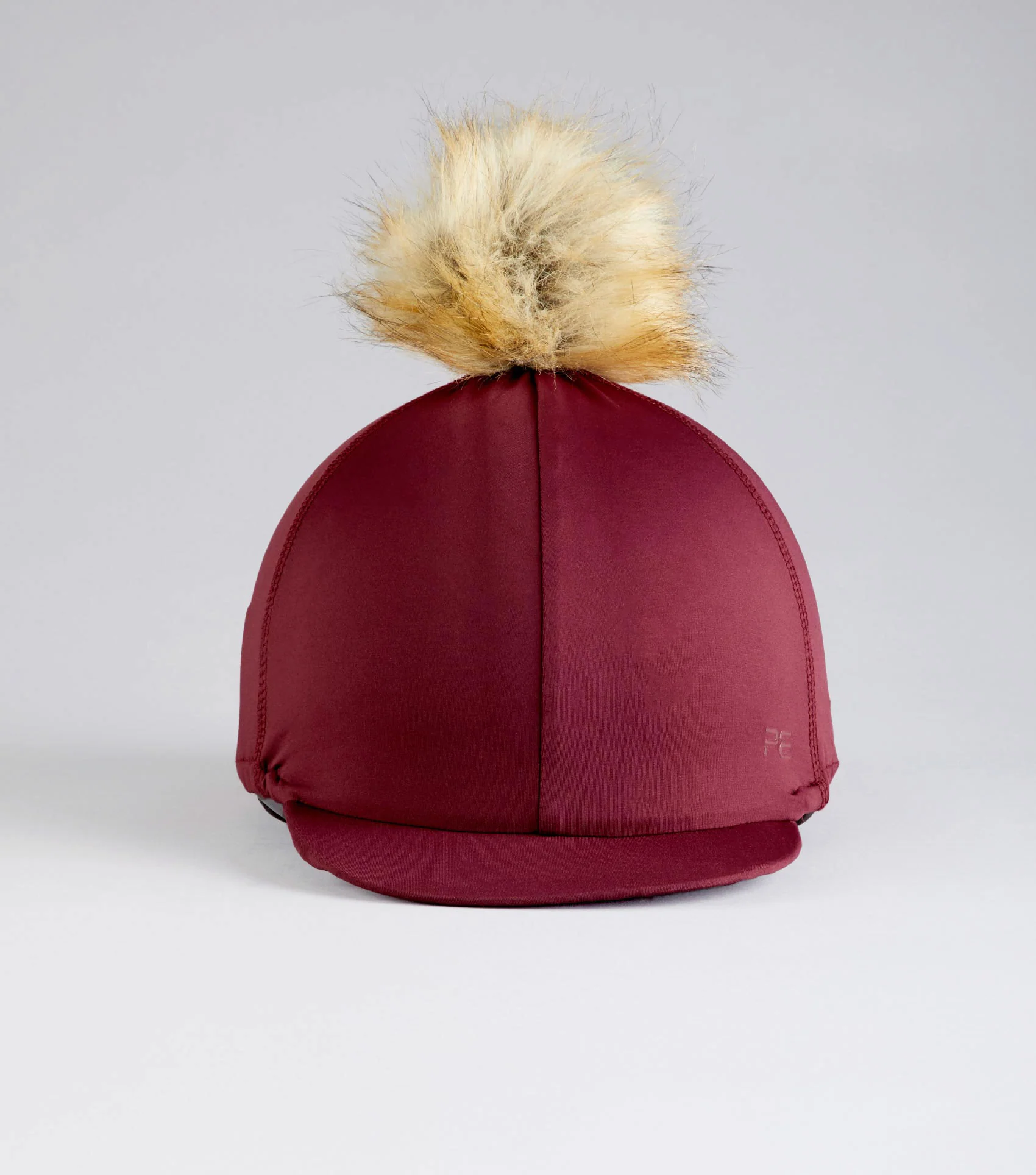 Jersey Hat Silk with Faux Fur Pom Pom Wine - Image 3