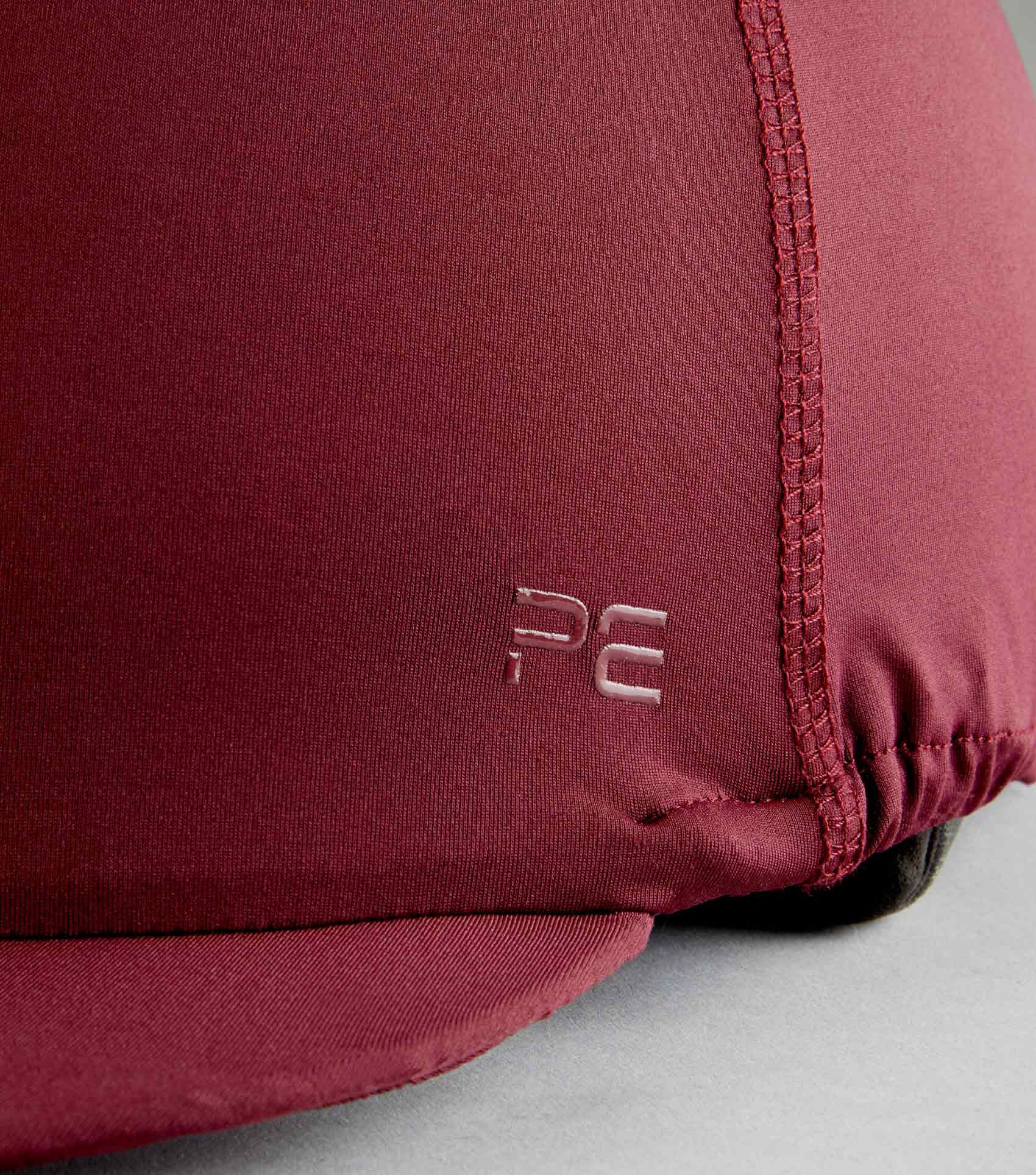 Jersey Hat Silk with Faux Fur Pom Pom Wine - Image 5