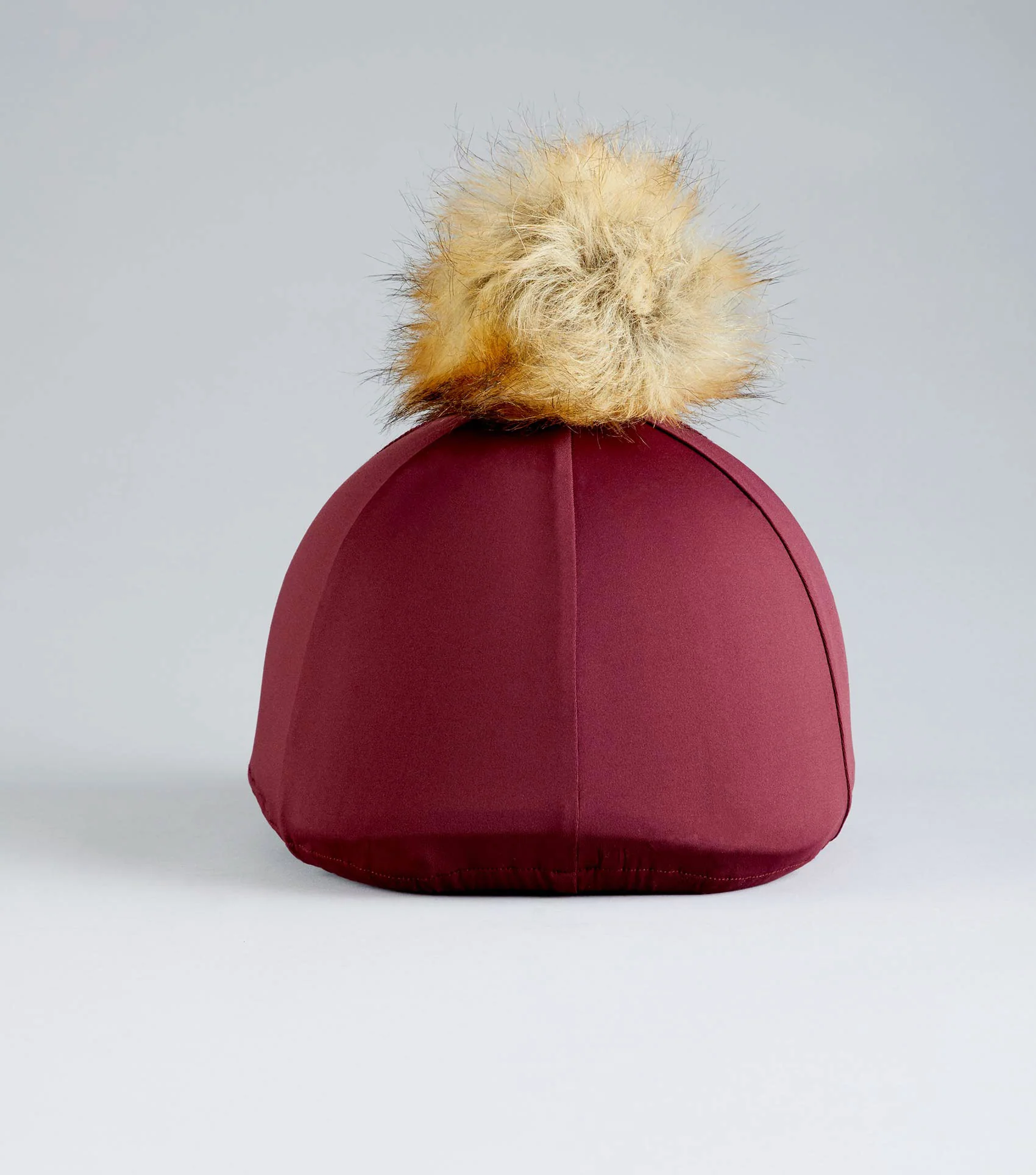 Jersey Hat Silk with Faux Fur Pom Pom Wine - Image 6