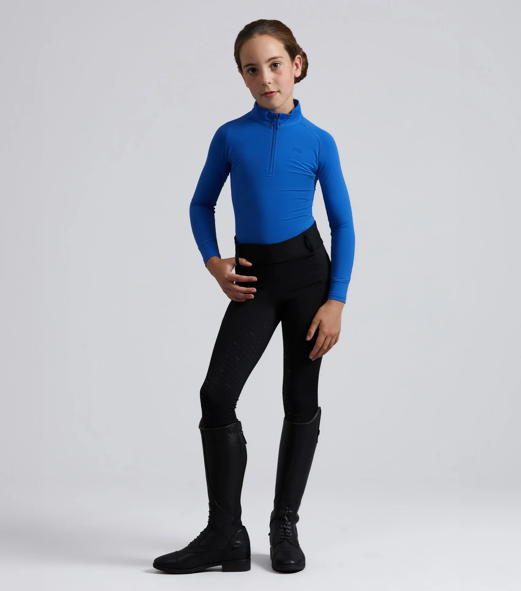Junior Ombretta Technical Riding Top Royal Blue - Image 2