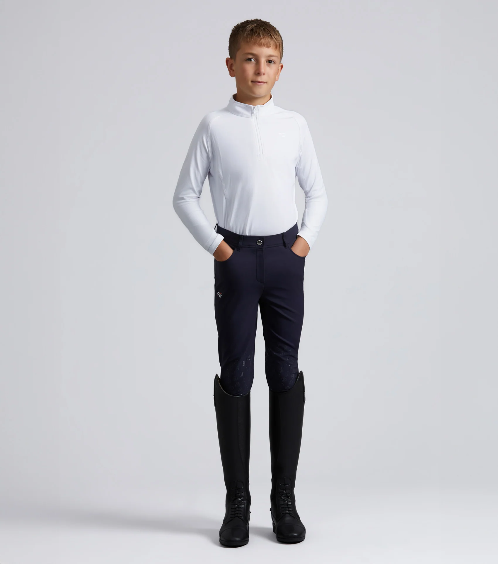 Junior Ombretta Technical Riding Top White - Image 2