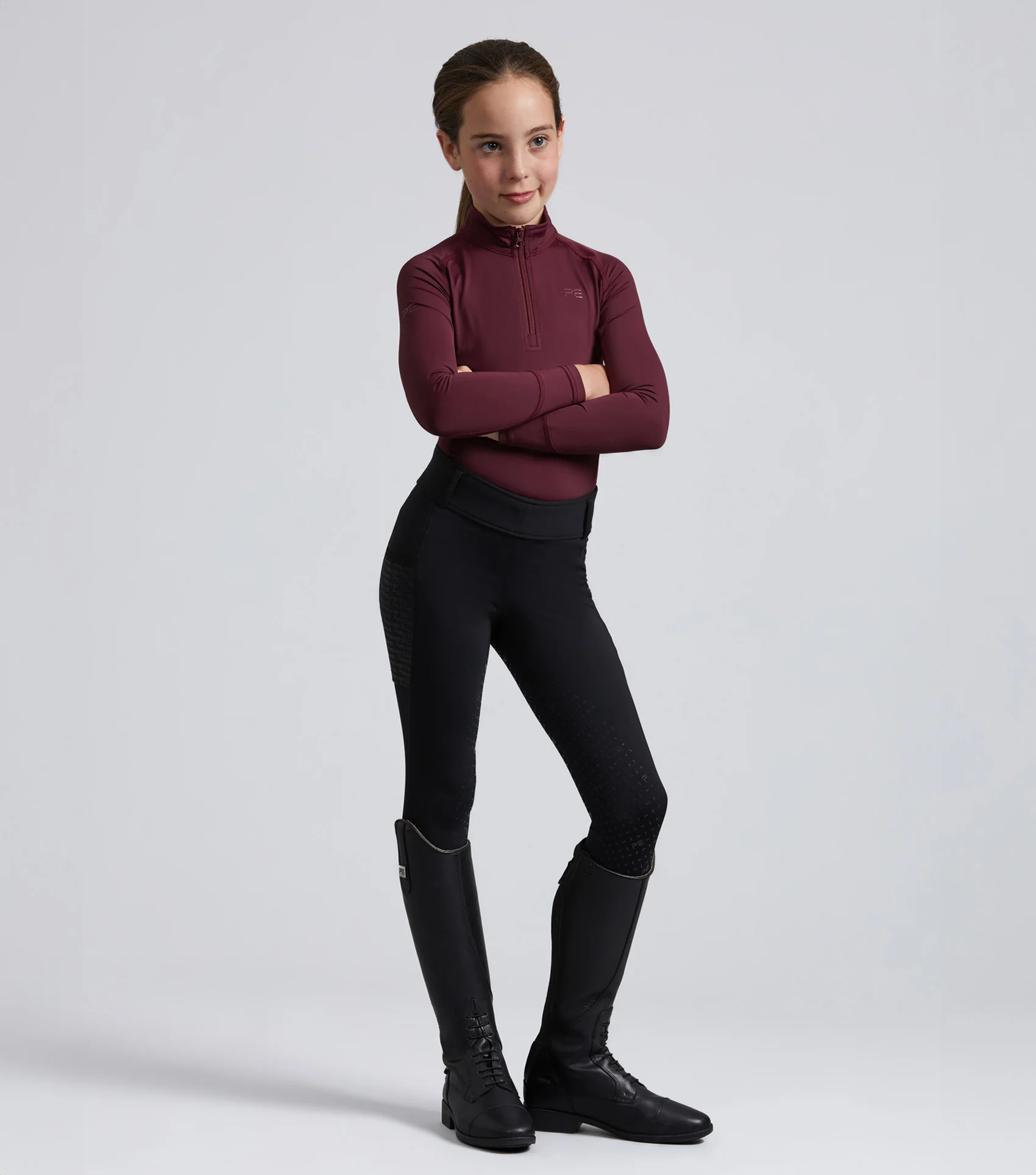 Junior Ombretta Technical Riding Top Wine - Image 2