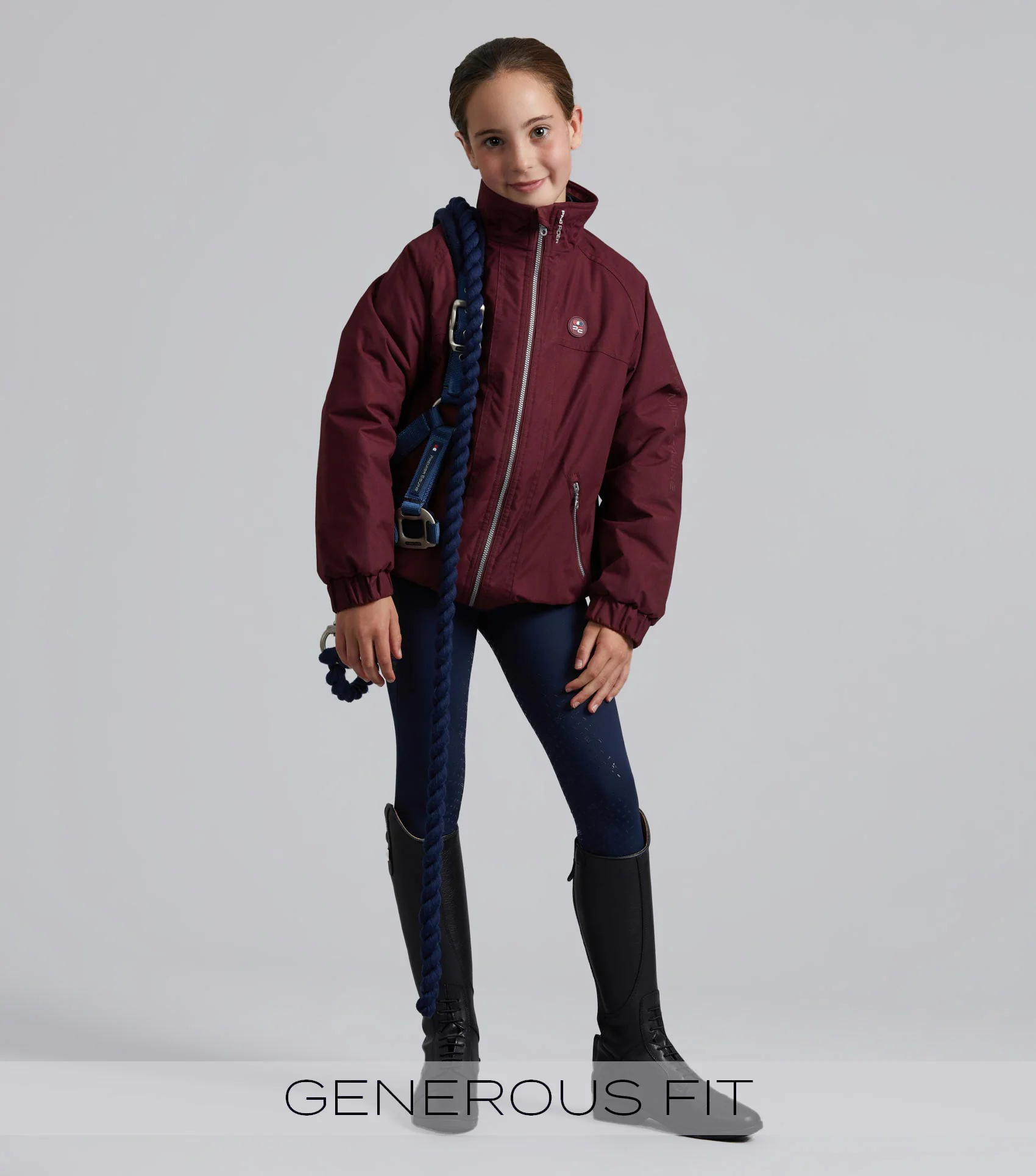 Junior Pro Rider Unisex Riding Jacket Wine - Image 2