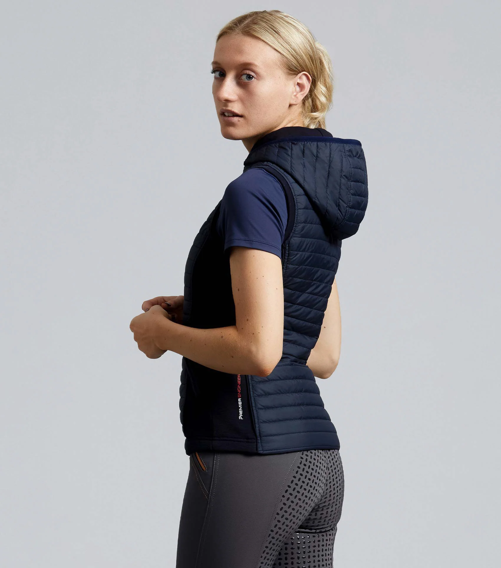 Lamera Ladies Hybrid Technical Riding Gilet Navy - Image 3