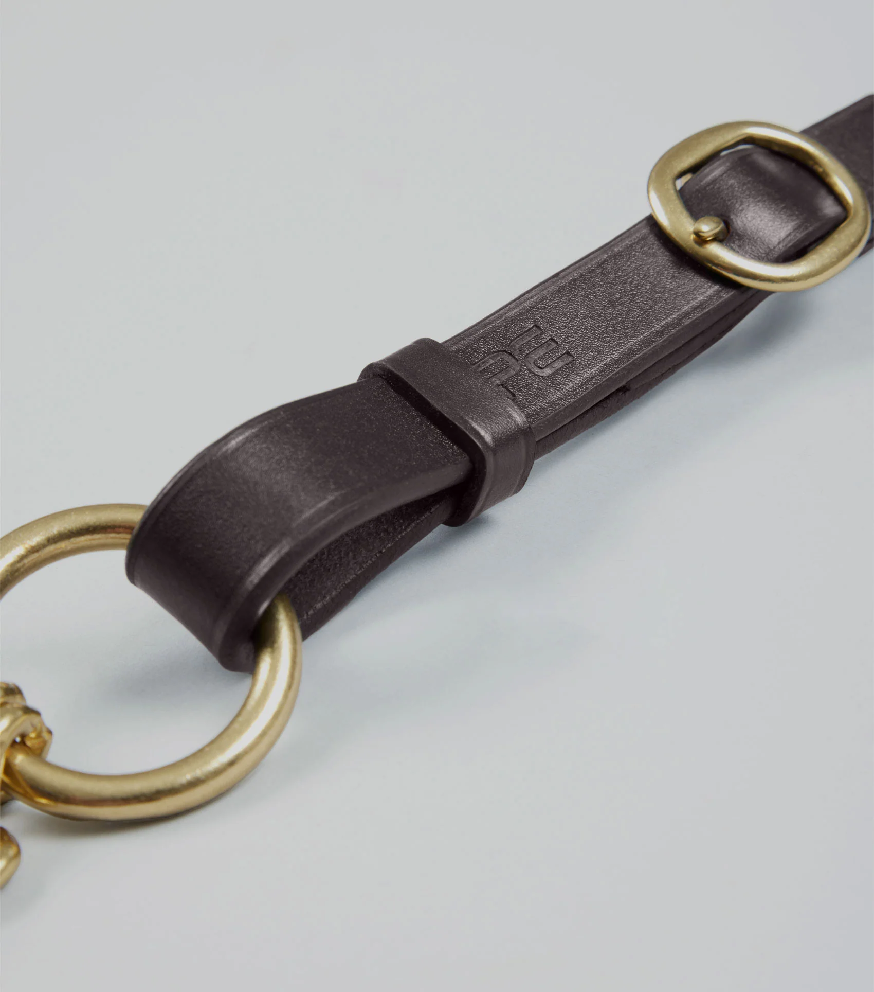 Leather Lead Rein with Chain Coupling Brown - Image 3