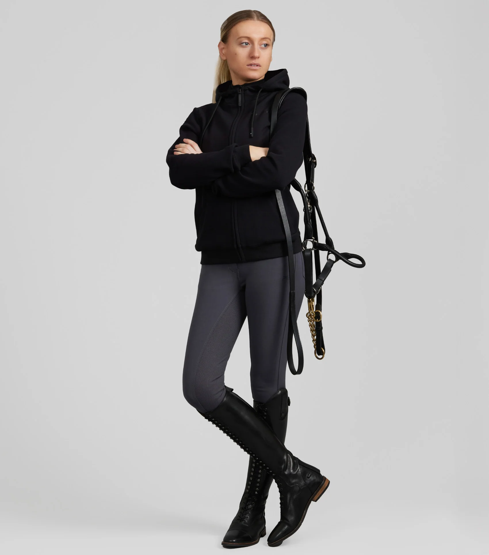 SALE - Legato Hooded Full-Zip Sweatshirt Phantom Black - Image 6