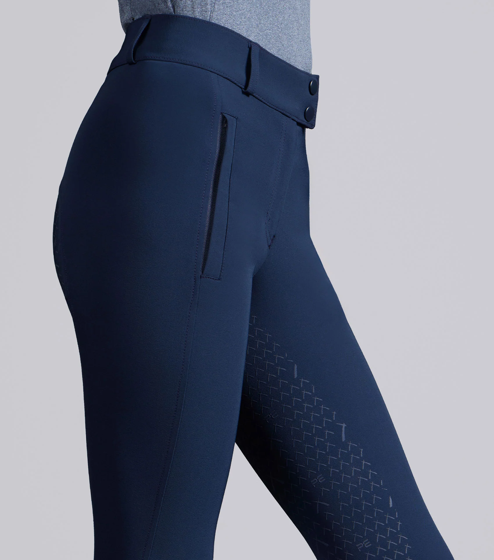 SALE - Leora Womens Gel Full Seat Riding Breeches Navy - Image 3
