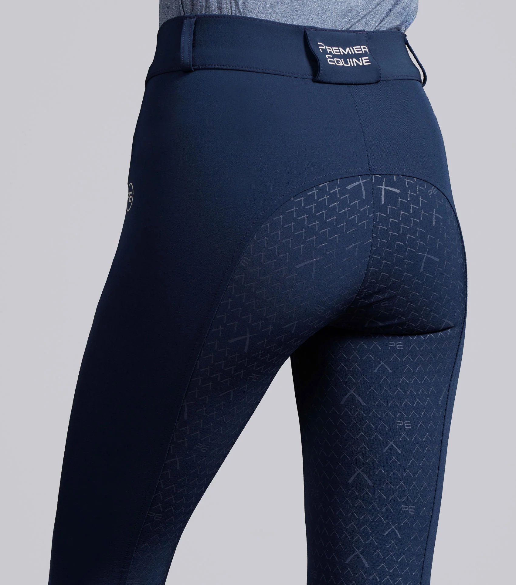 SALE - Leora Womens Gel Full Seat Riding Breeches Navy - Image 4