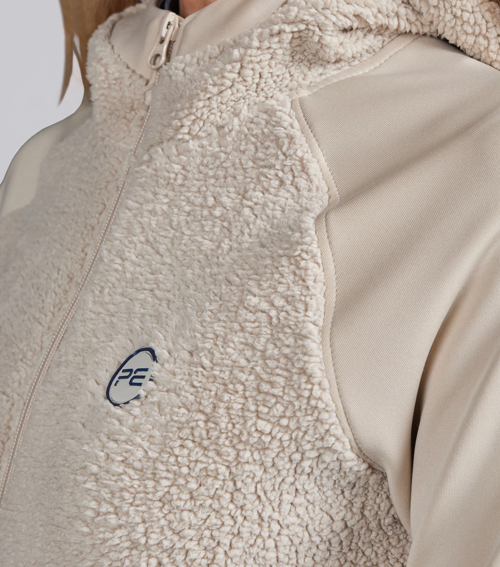 SALE - Leora Womens Teddy Fleece Hoodie Ivory Dust - Image 3