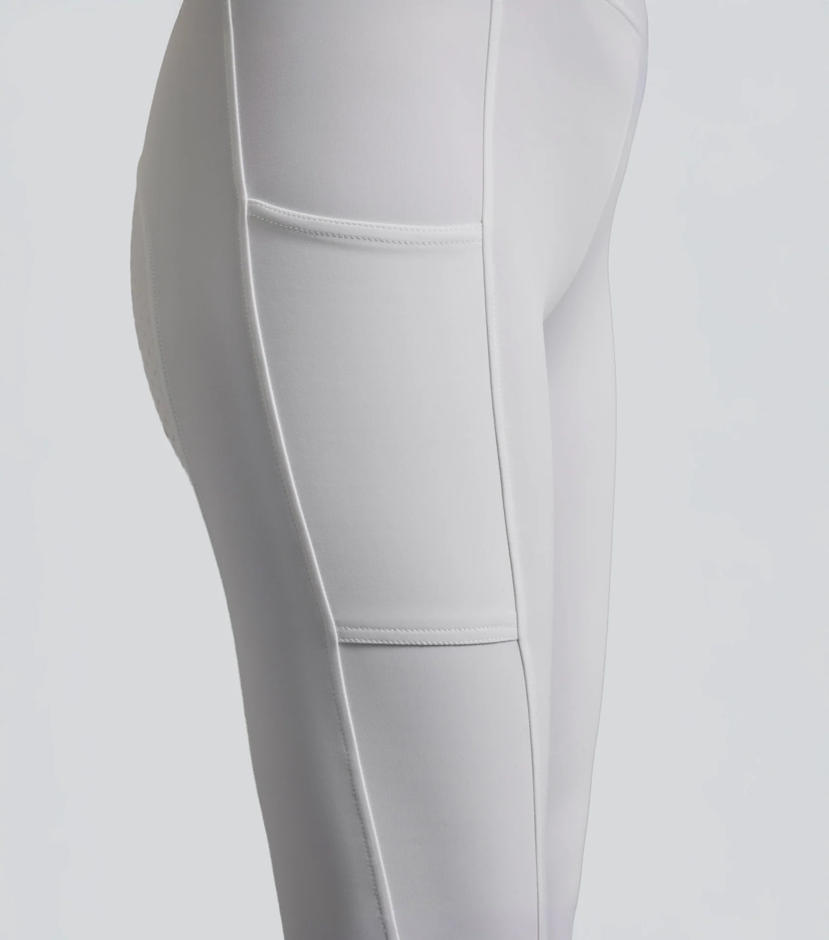 Luceo Womens Full Seat Competition Riding Tights White - Image 4