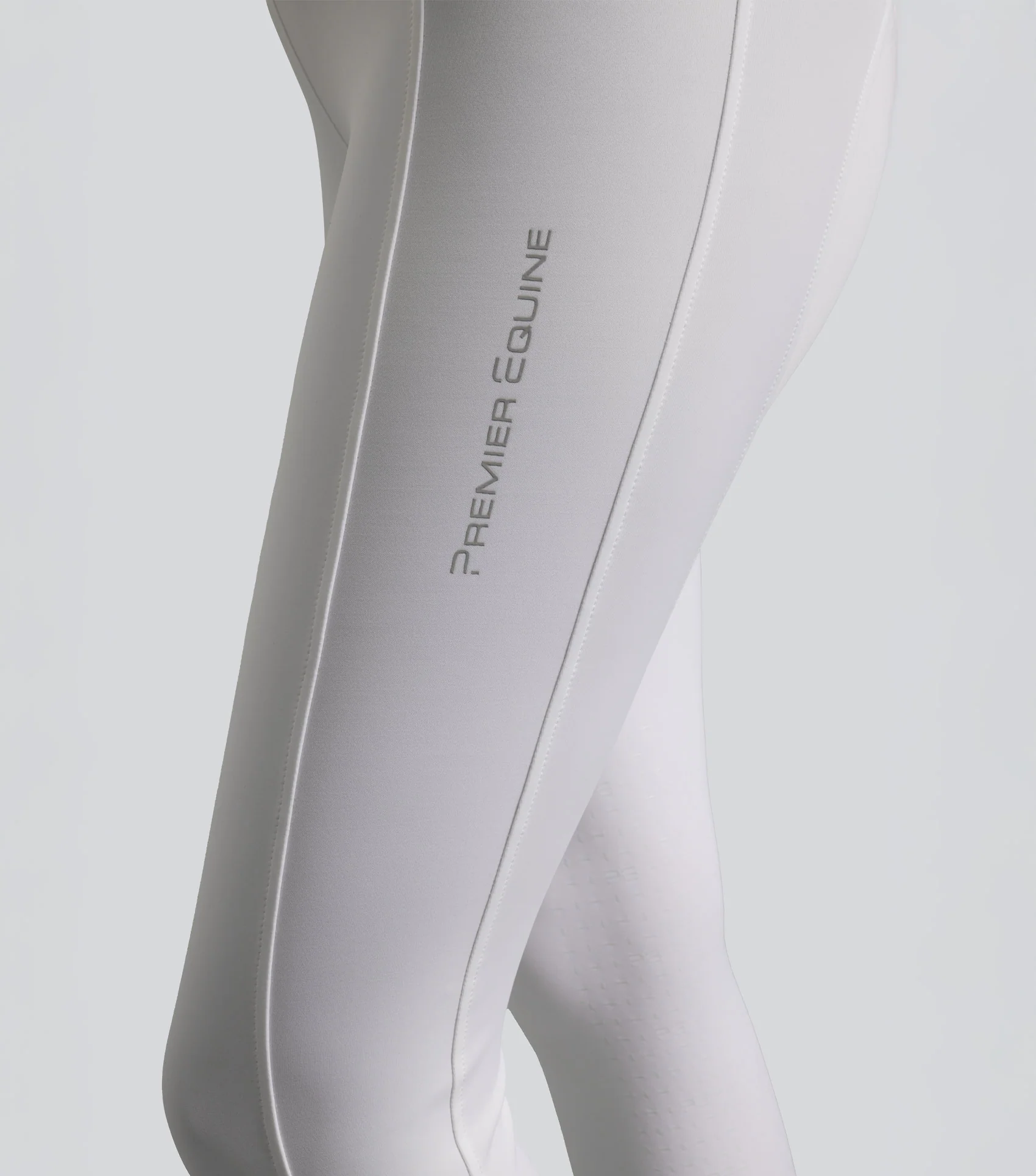 Luceo Womens Gel Knee Competition Riding Tights White - Image 4